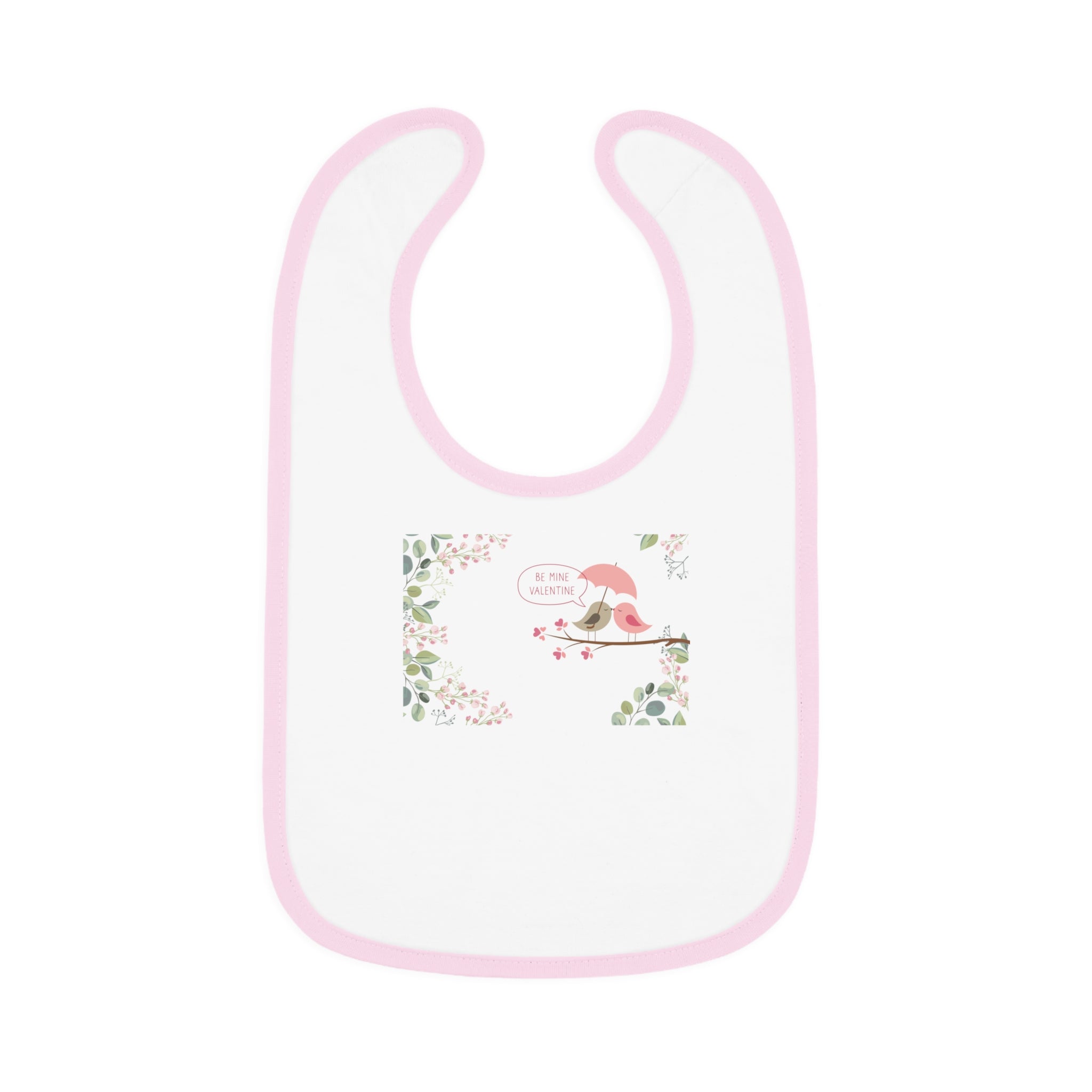 Happy Valentine's Day Lovers Baby Contrast Trim Jersey Bib