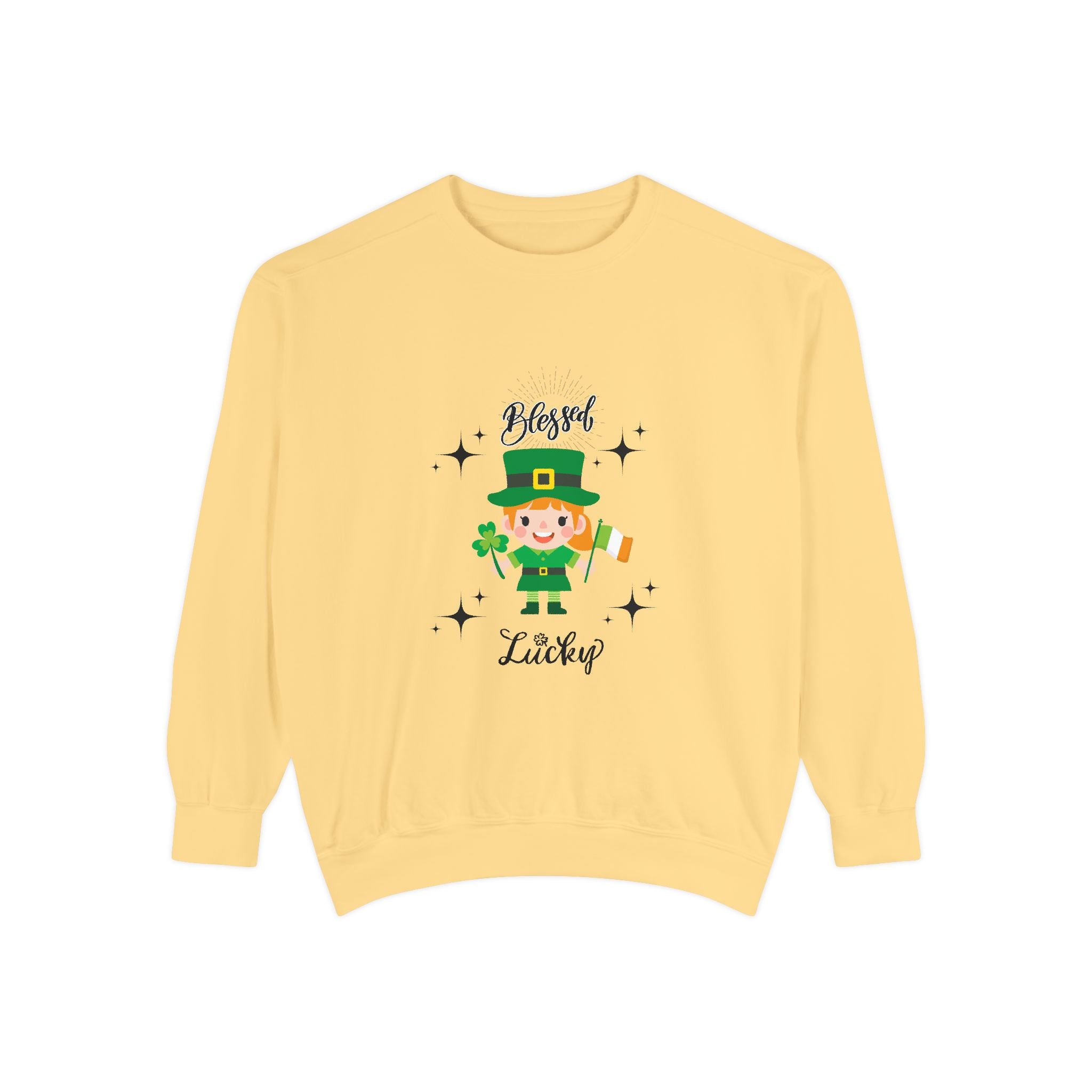Blessed & Lucky Unisex Garment-Dyed Sweatshirt
