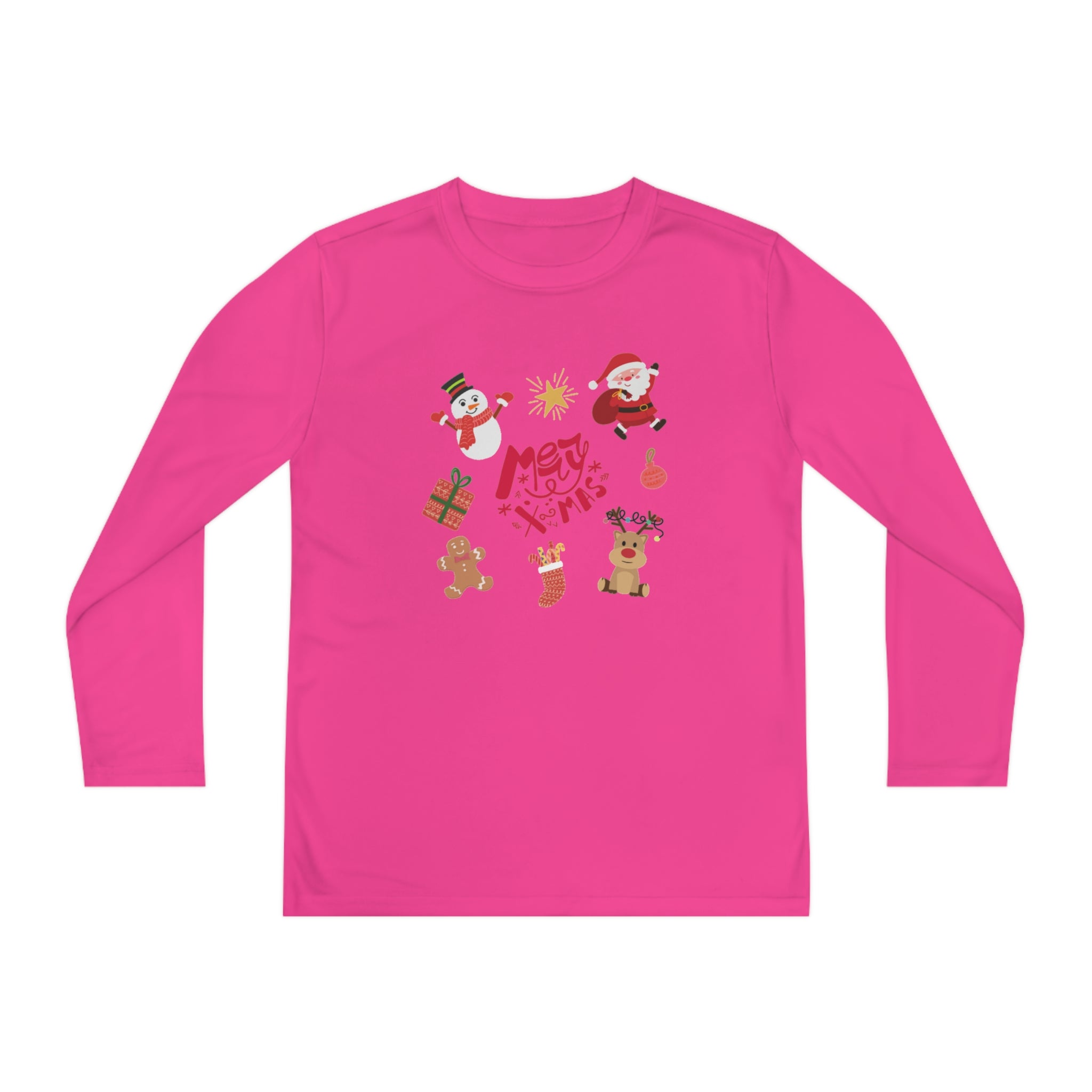 Merry Christmas Crew Youth Long Sleeve Competitor Tee