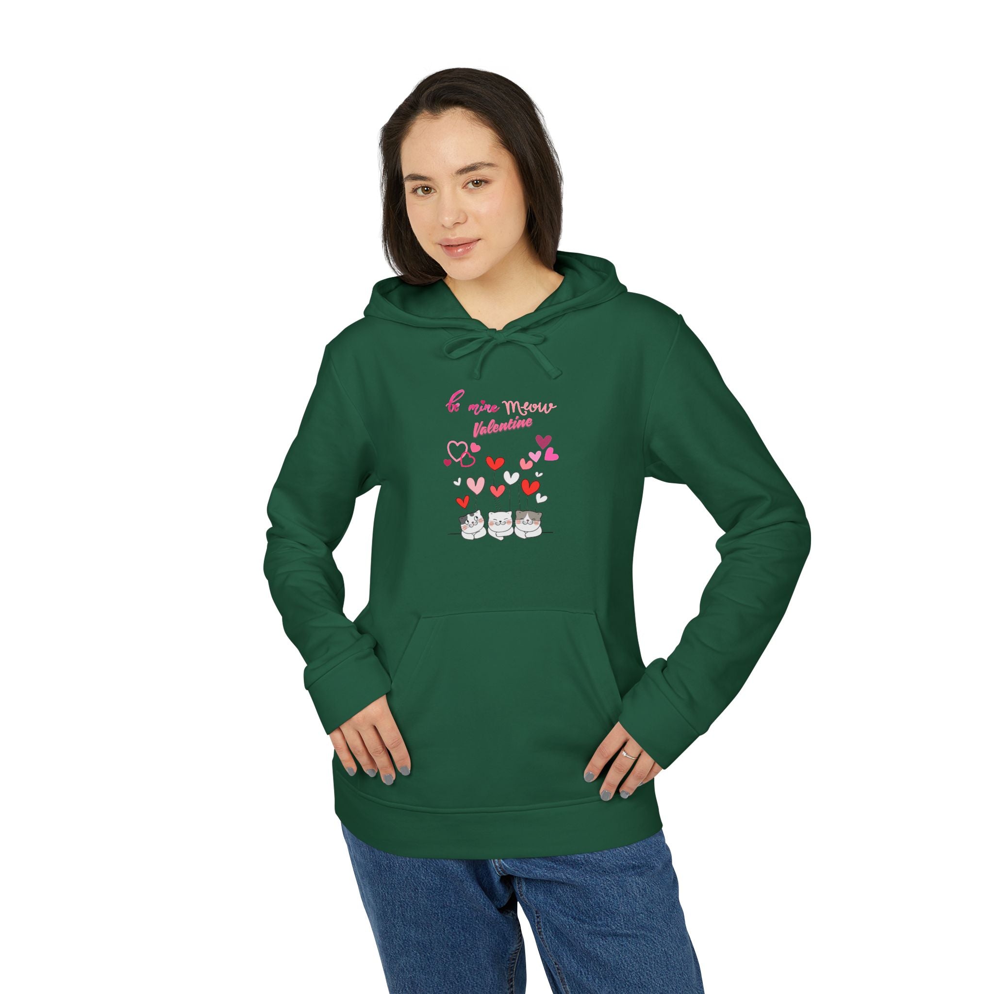 Meow Valentine's Day Adidas Unisex Fleece Hoodie