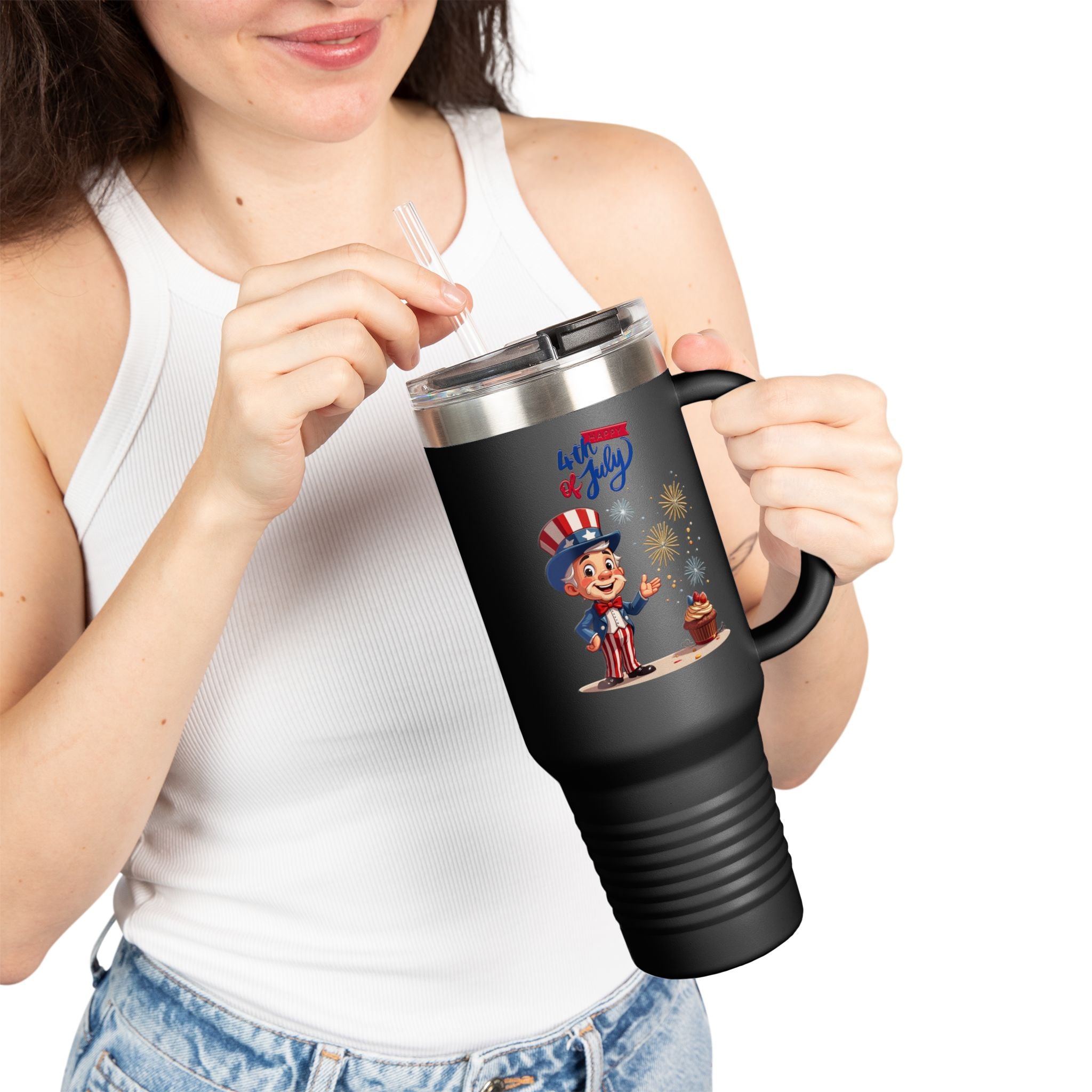 Uncle Sam Happy 4th of July Insulated Travel Mug, 40oz