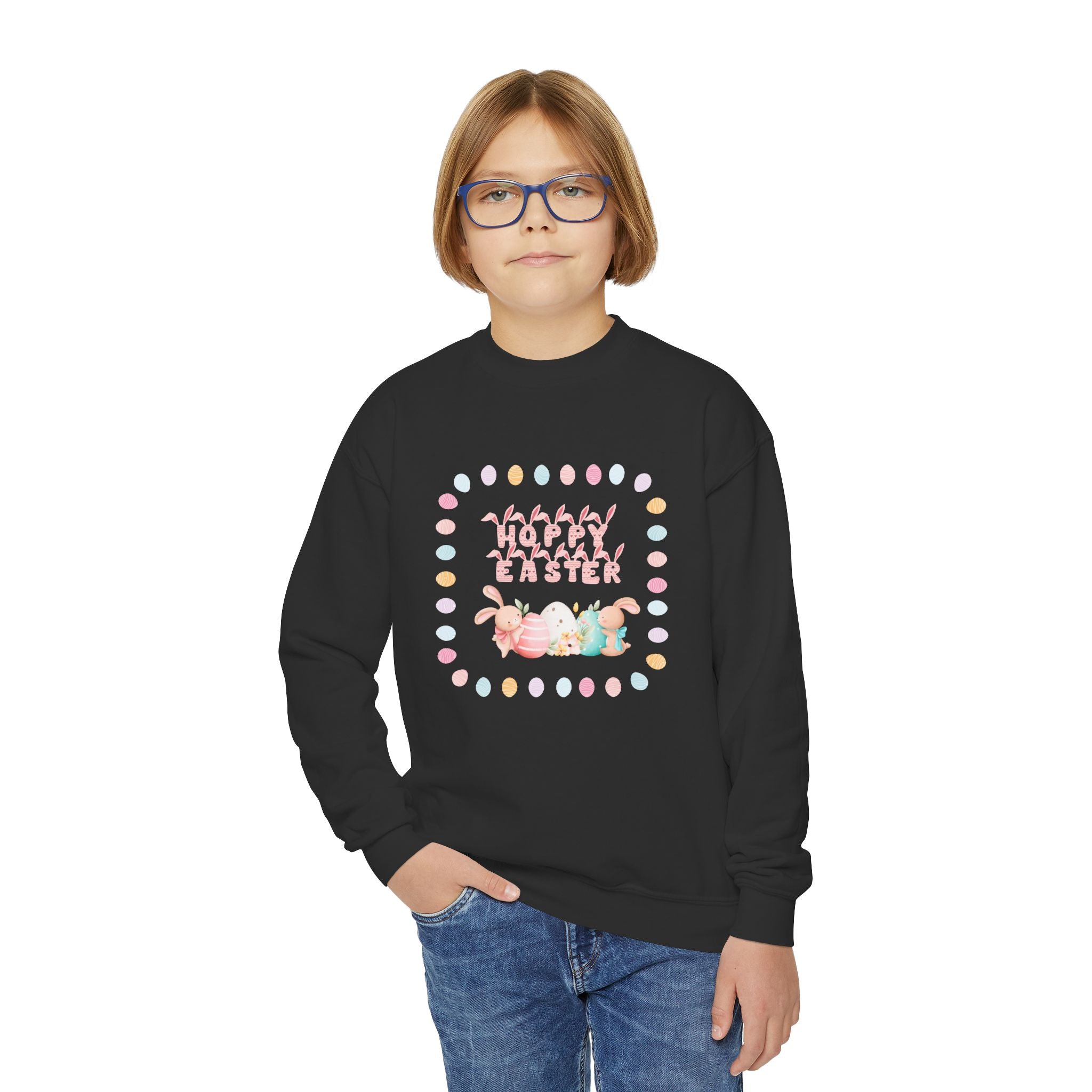 Hoppy Easter Youth Crewneck Sweatshirt