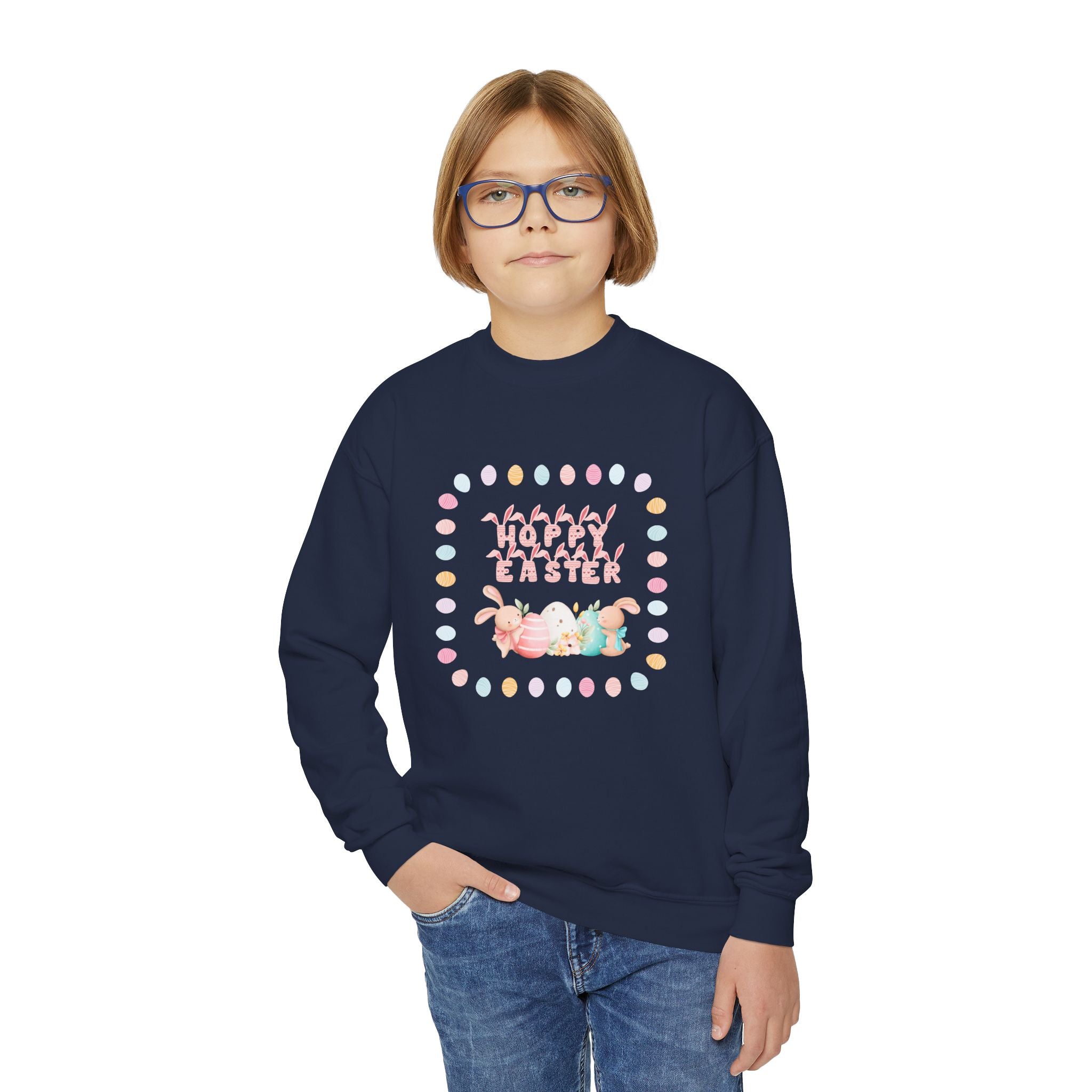 Hoppy Easter Youth Crewneck Sweatshirt