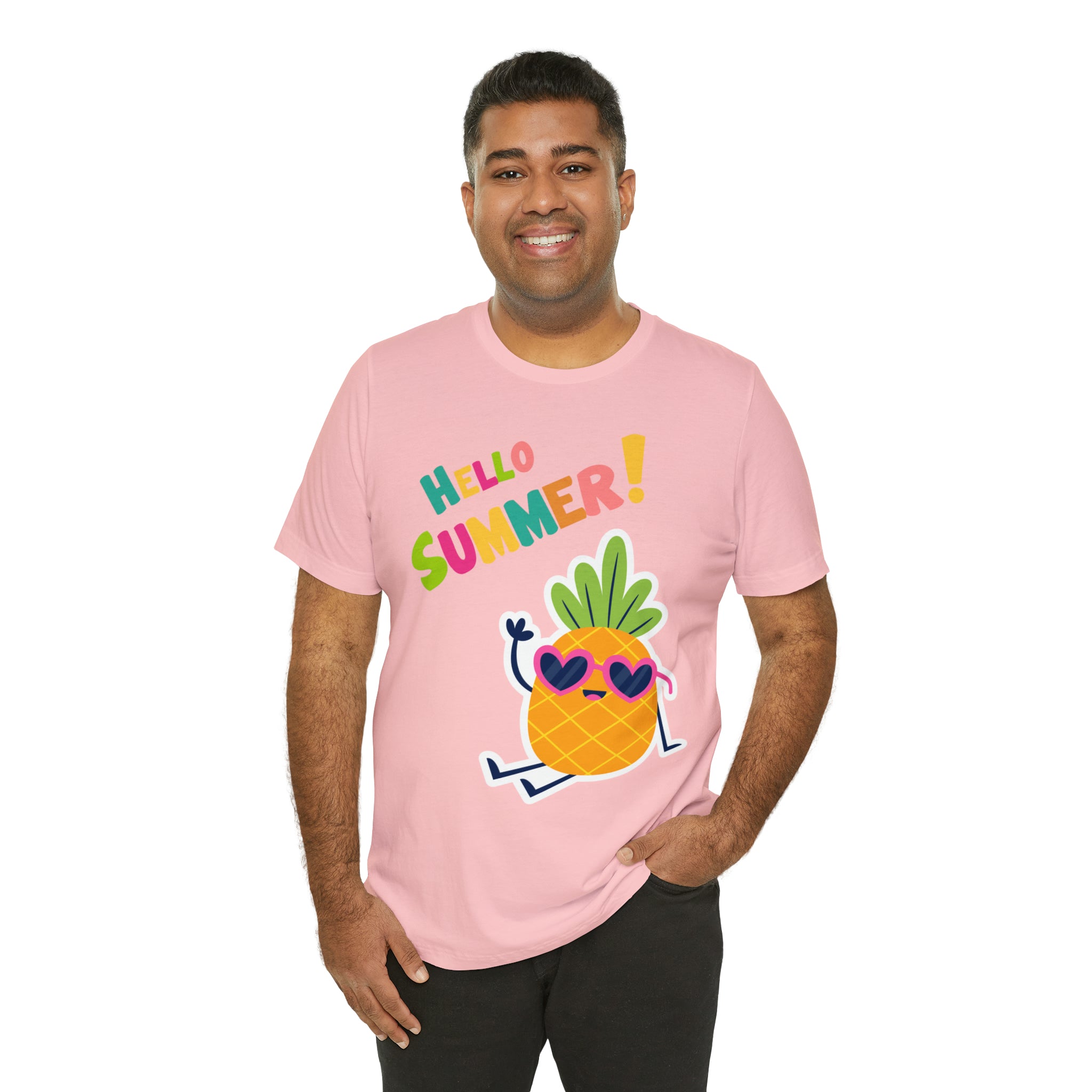 Hello Pineapple Summer Unisex Jersey Short Sleeve Tee