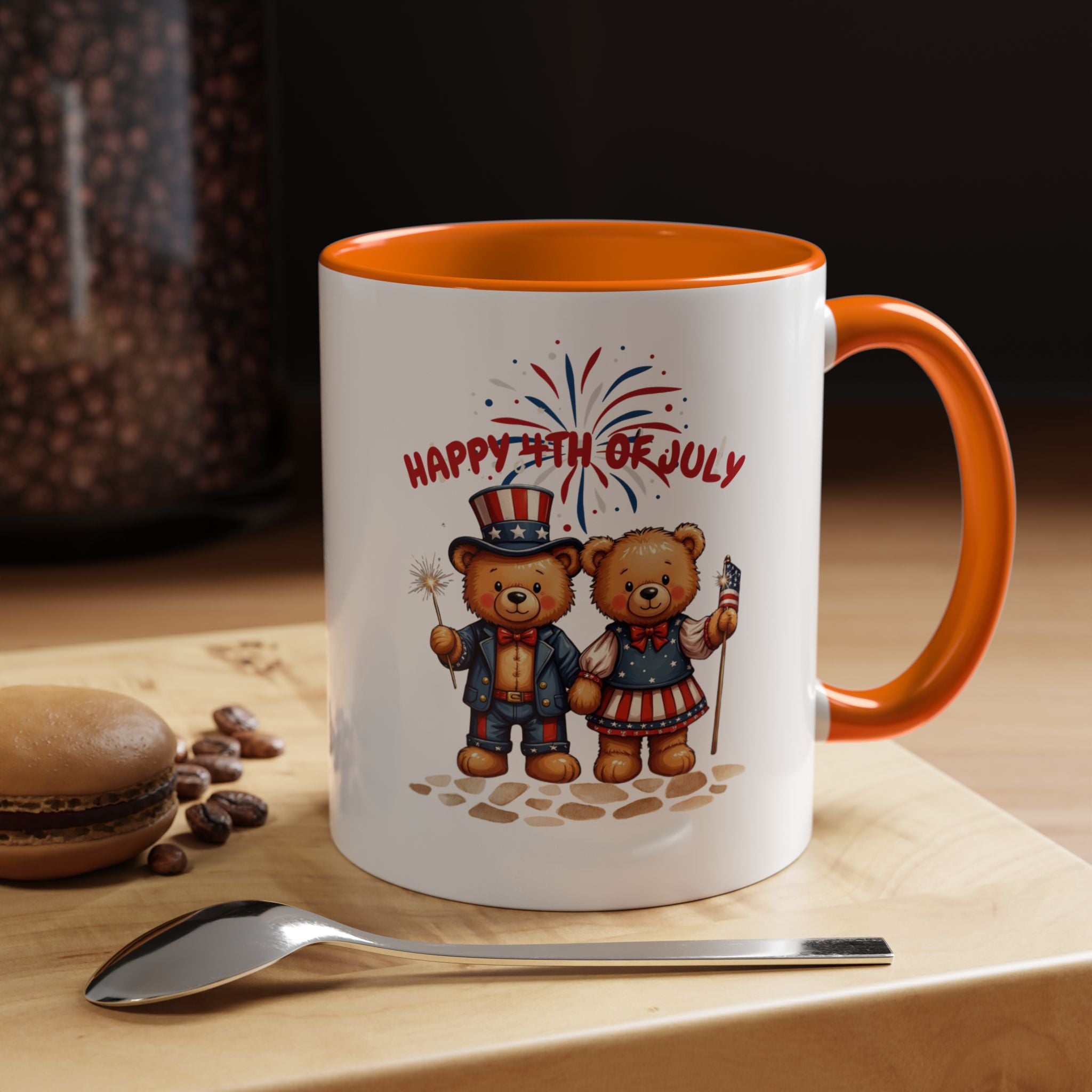 Happy 4th of July Teddy Bear Couple Coffee Mug