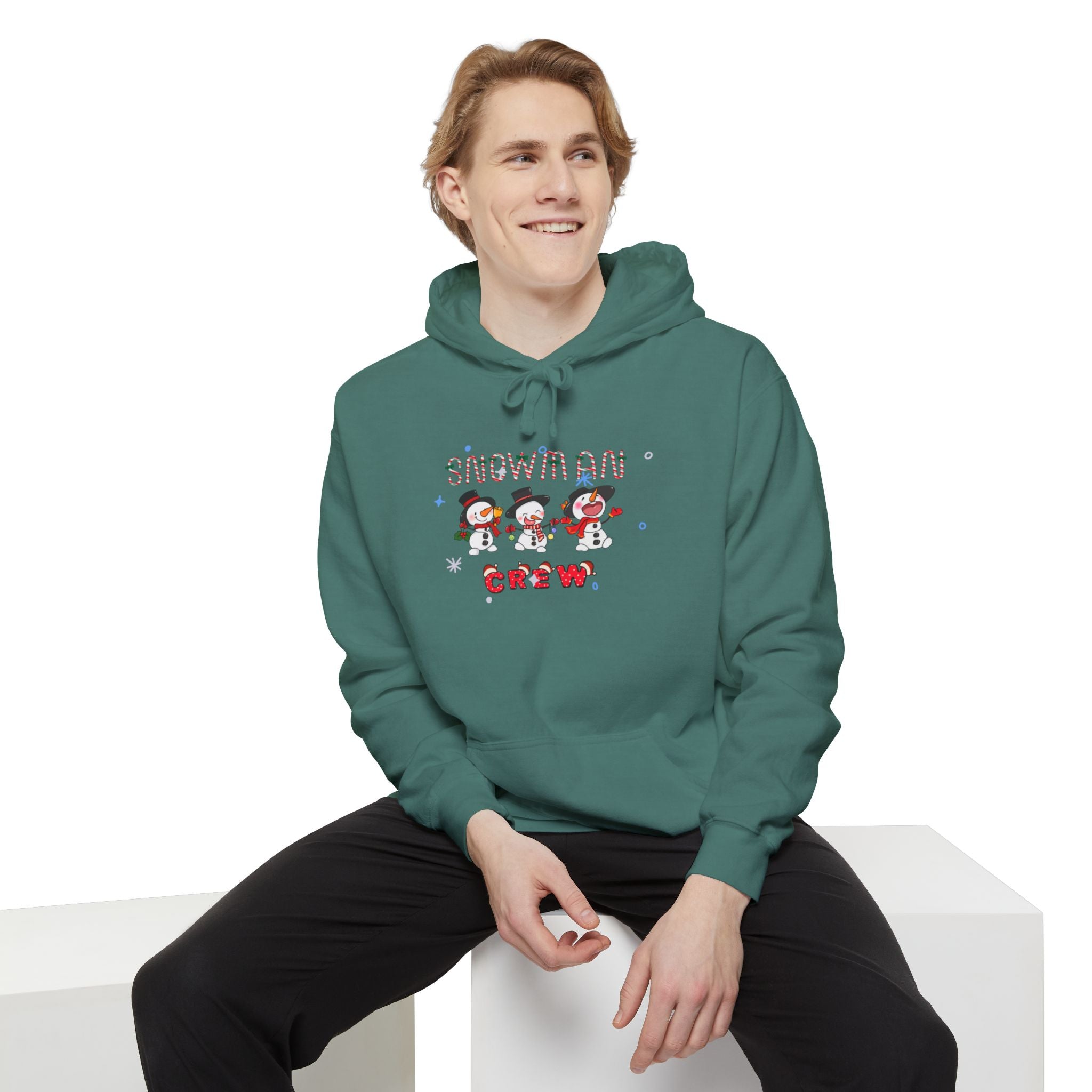 Snowman Crew Unisex Garment-Dyed Hoodie