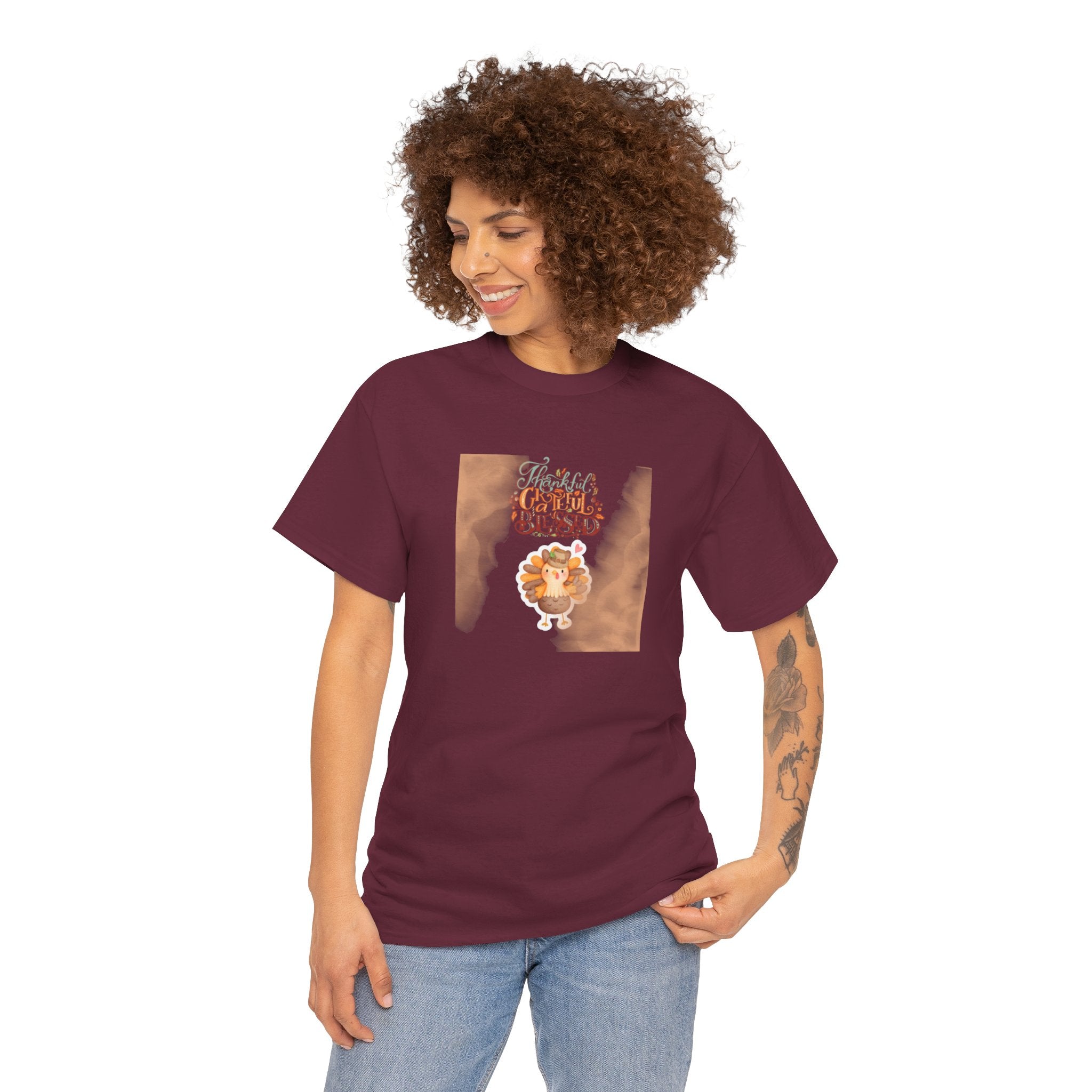 Thankful Grateful Blessed Unisex Heavy Cotton Tee