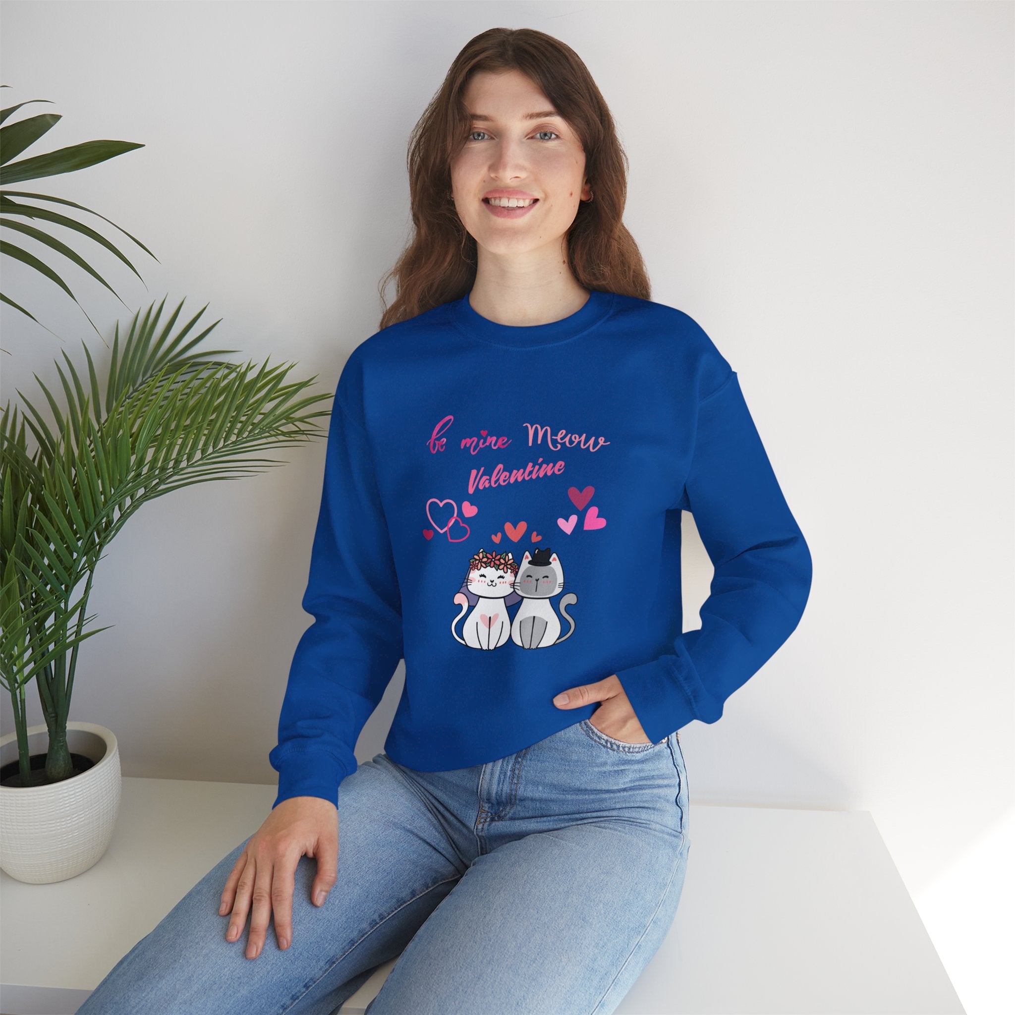 Meow Valentine's Day Unisex Heavy Blend™ Crewneck Sweatshirt