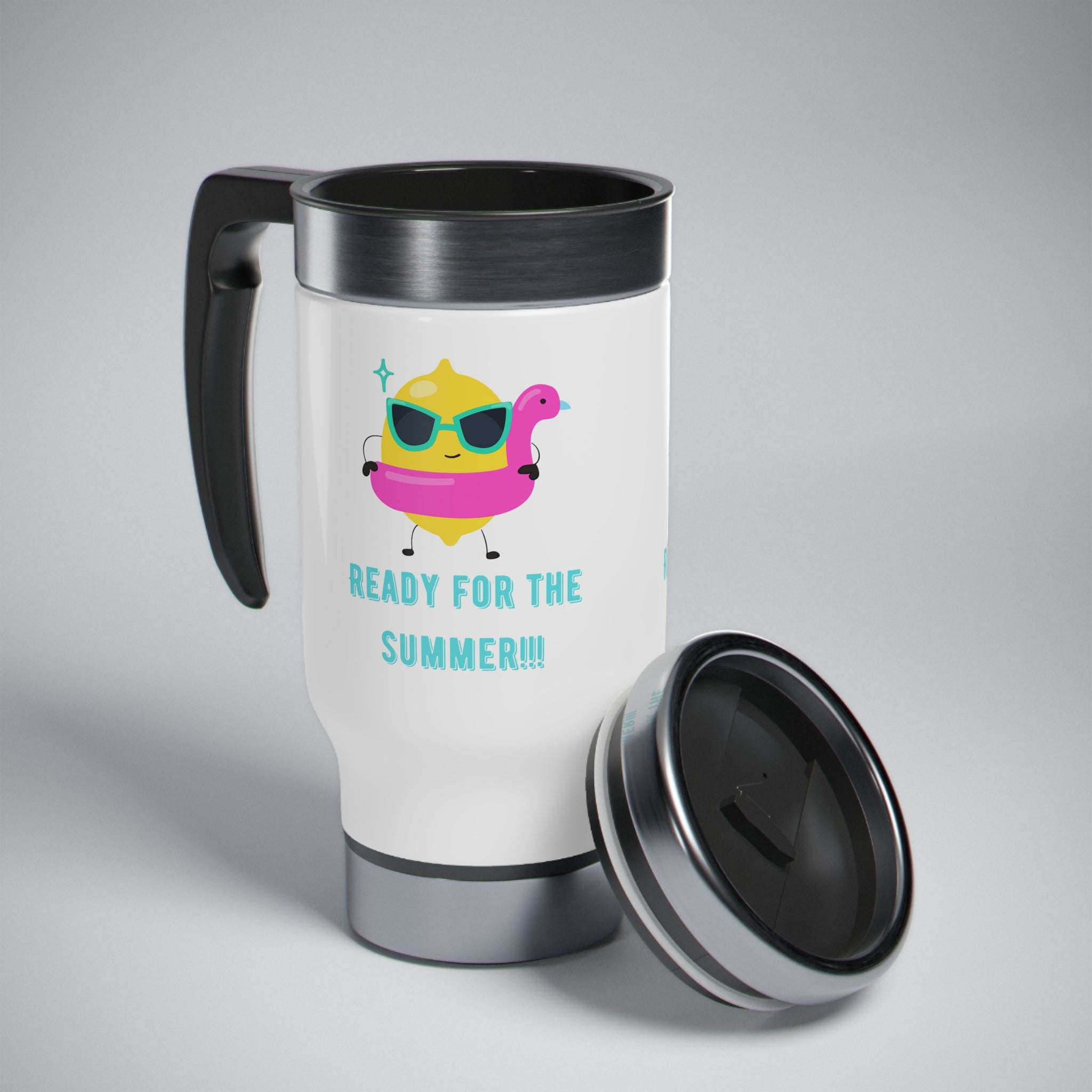 Ready For The Summer Stainless Steel Travel Mug with Handle, 14oz