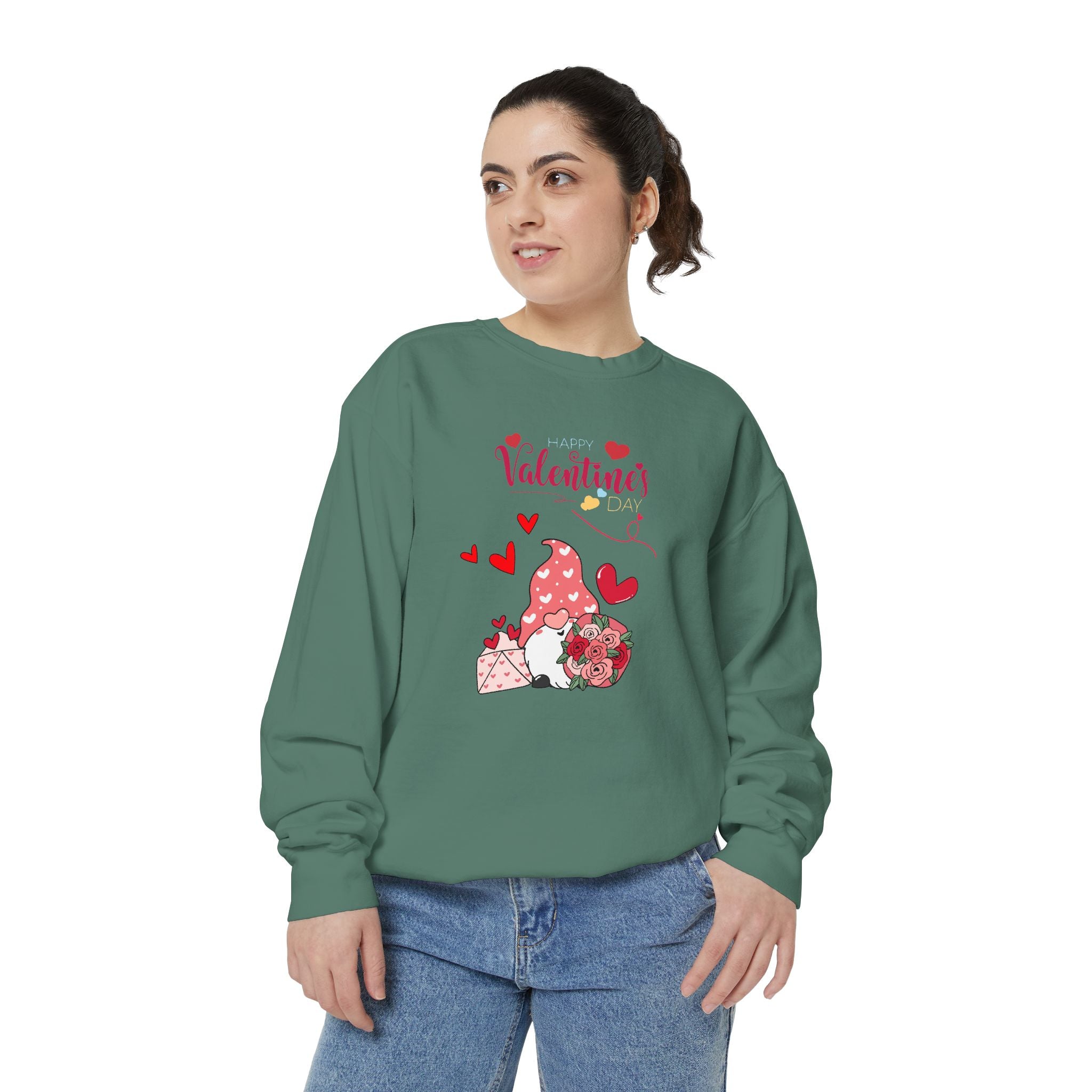 Gnome Valentine's Day Unisex Garment-Dyed Sweatshirt