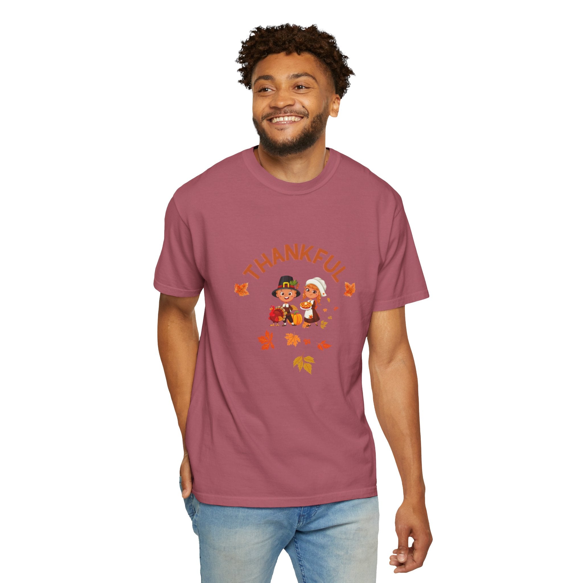 Pilgrims Turkey Day Unisex Garment-Dyed T-shirt