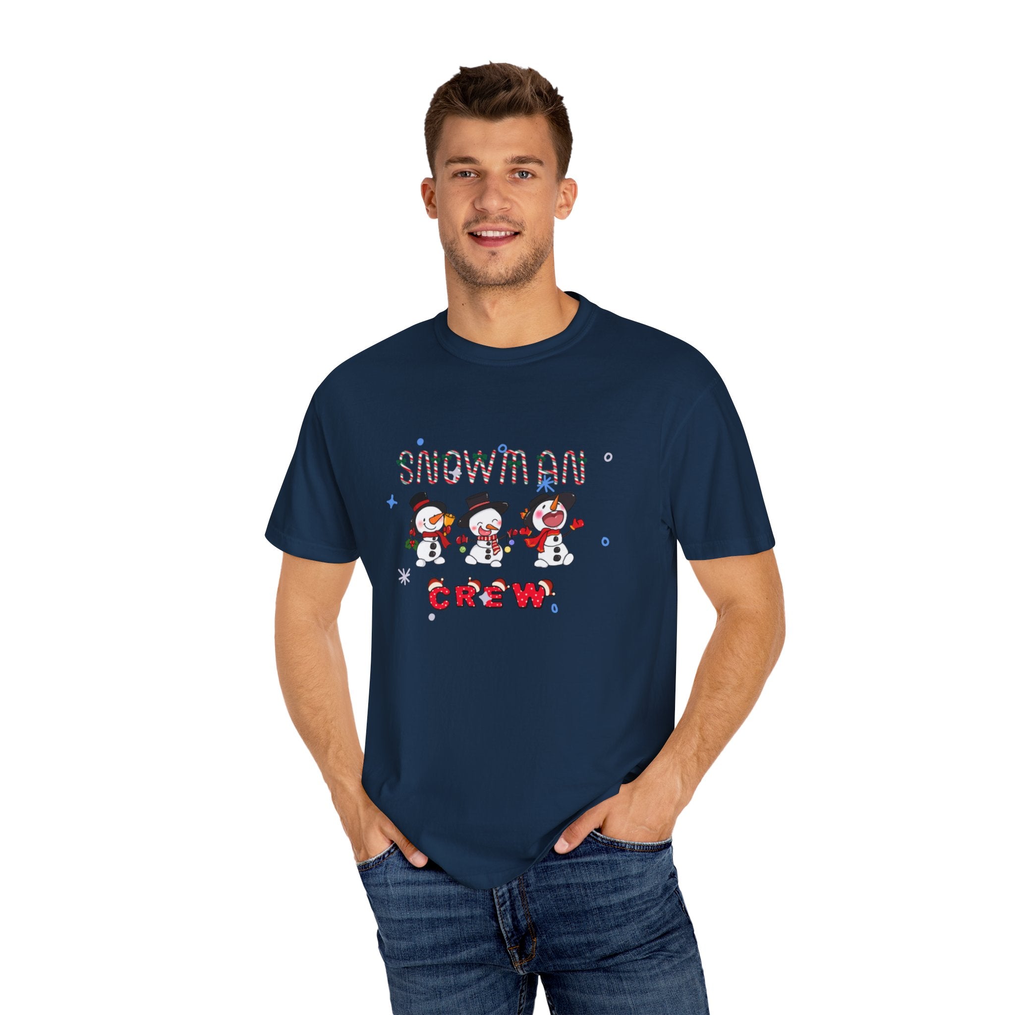 Snowman Crew Unisex Garment-Dyed T-shirt