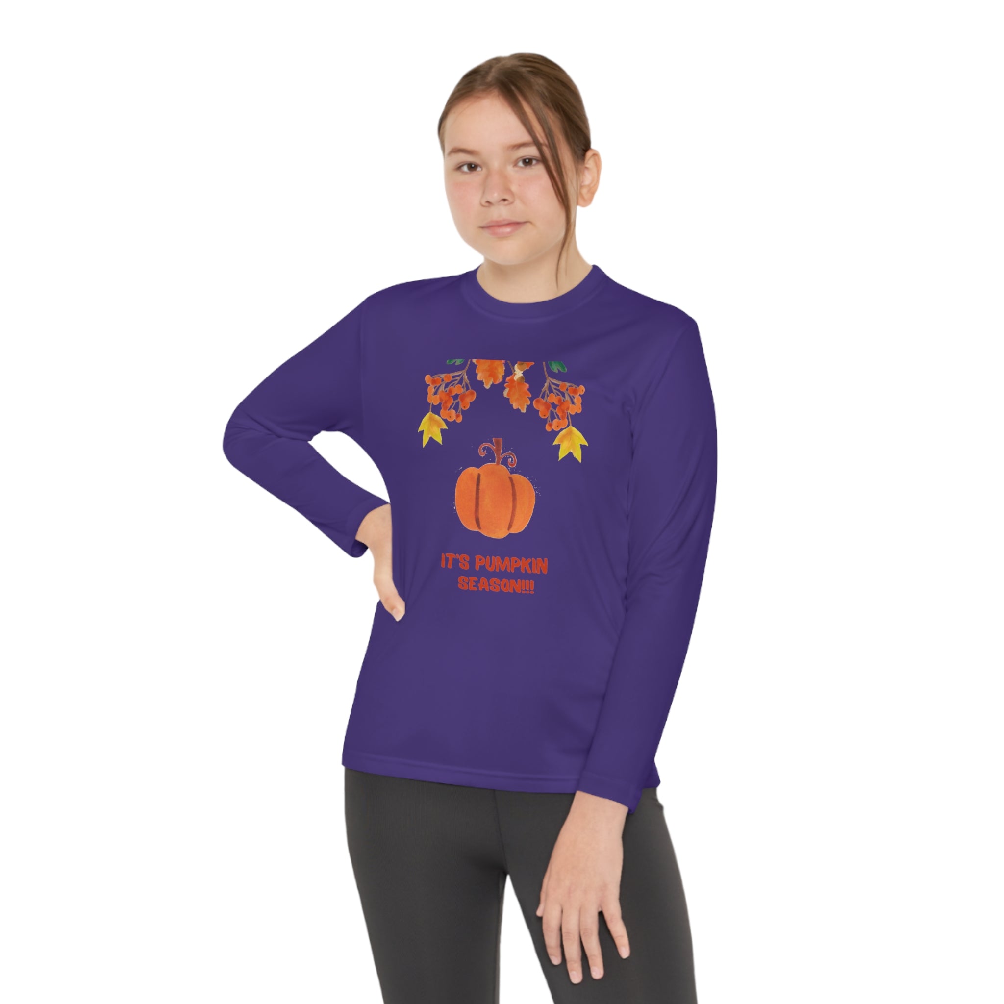 Pumpkin Season Youth Long Sleeve Competitor Tee