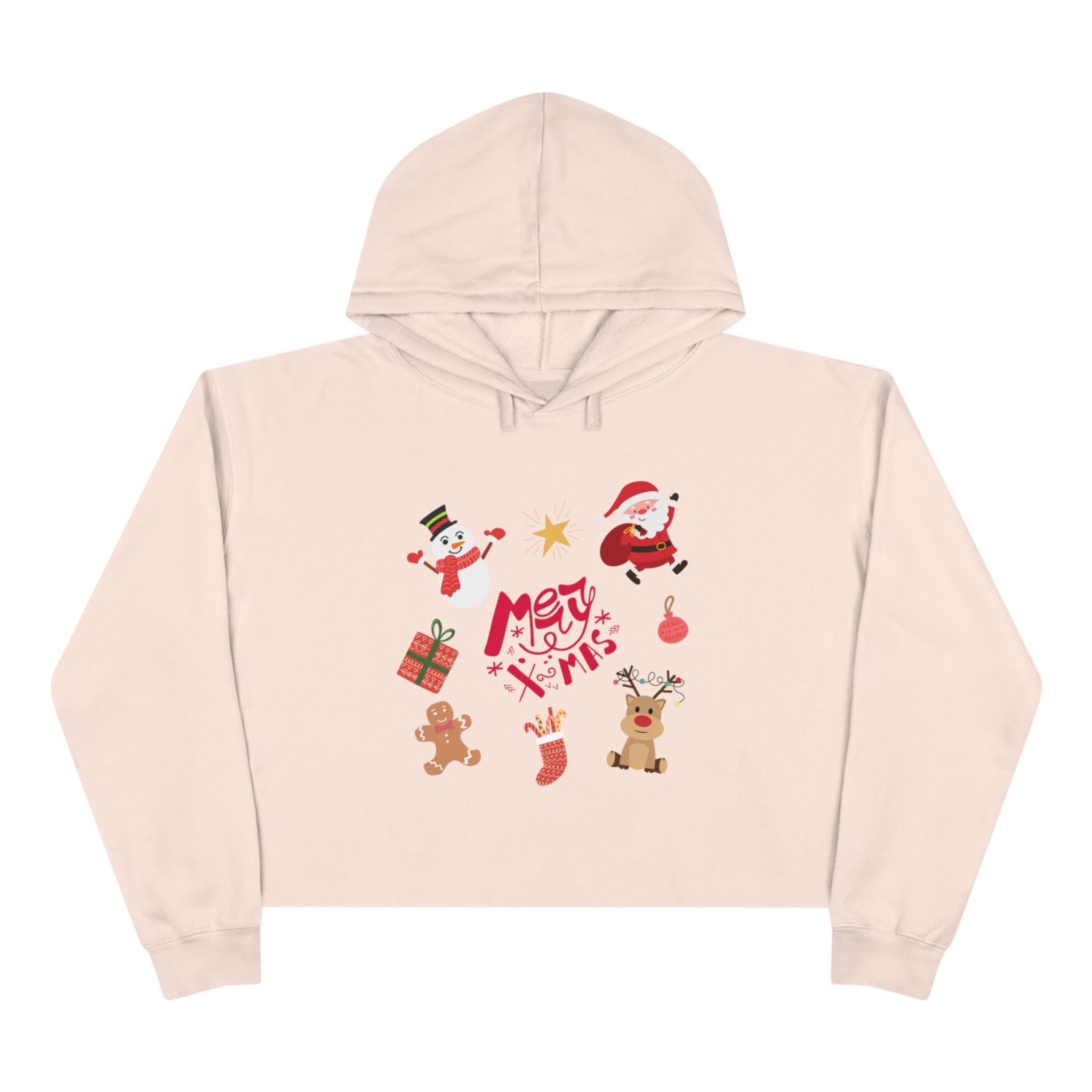 Merry Christmas Crew Crop Hoodie