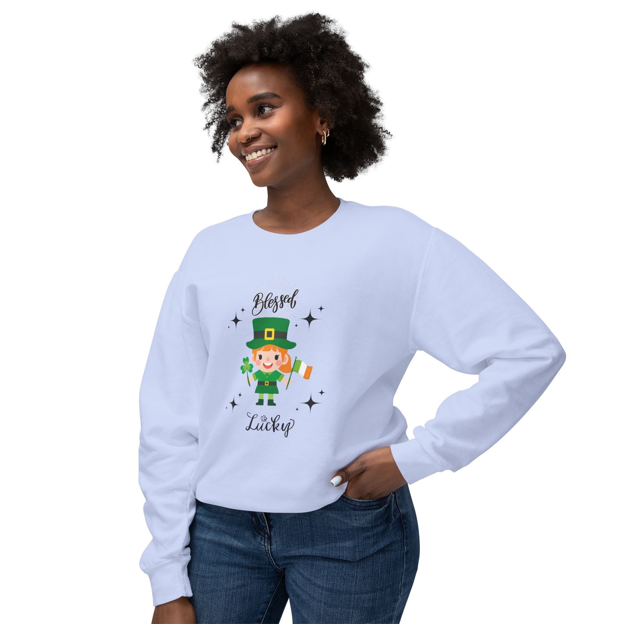 Blessed & Lucky Unisex Lightweight Crewneck Sweatshirt