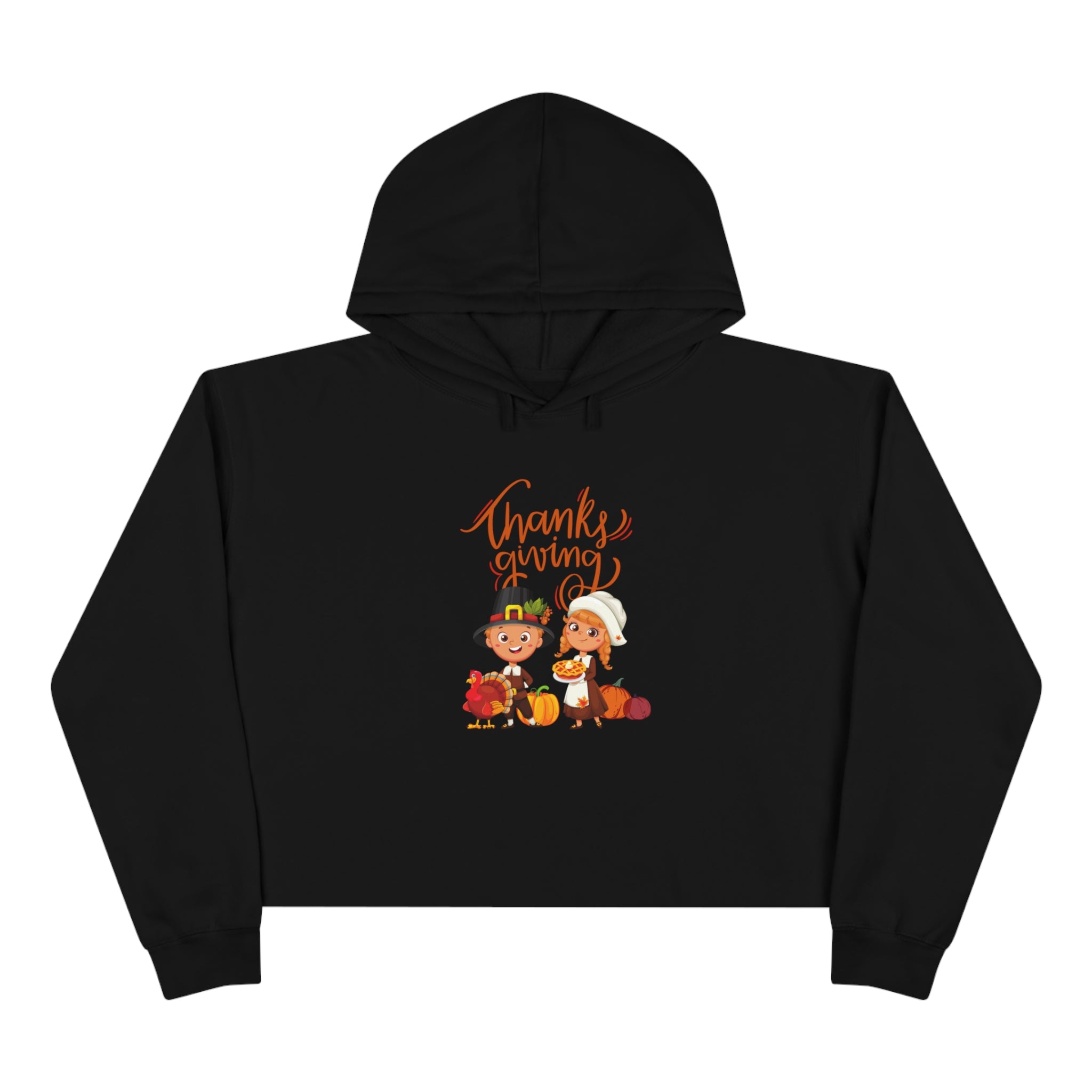 Happy Thanksgiving Crop Hoodie
