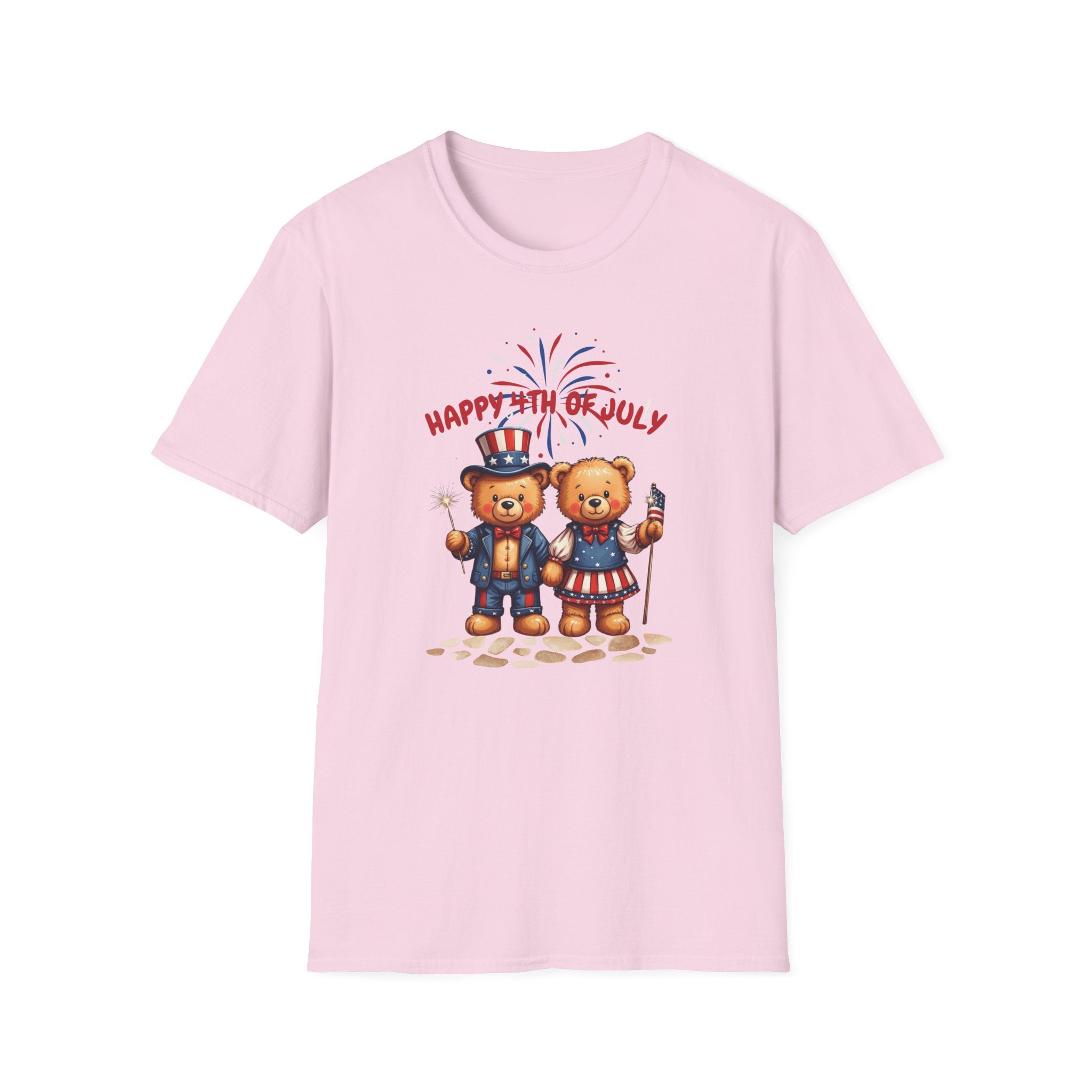 Happy 4th of July Teddy Bear Couple Unisex T-Shirt
