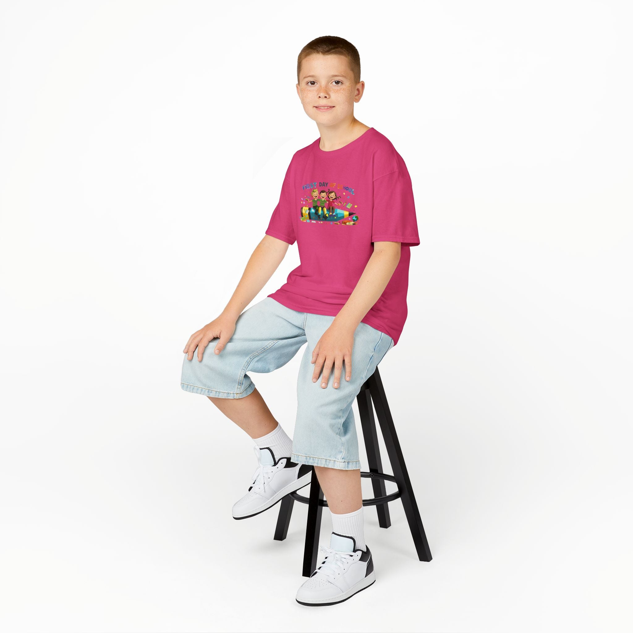 First Day of School Kids Heavy Cotton Tee
