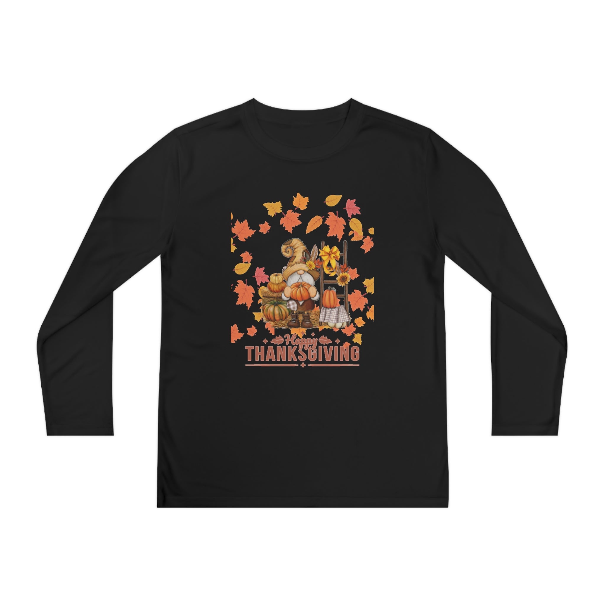 Gnome Happy Thanksgiving Youth Long Sleeve Competitor Tee