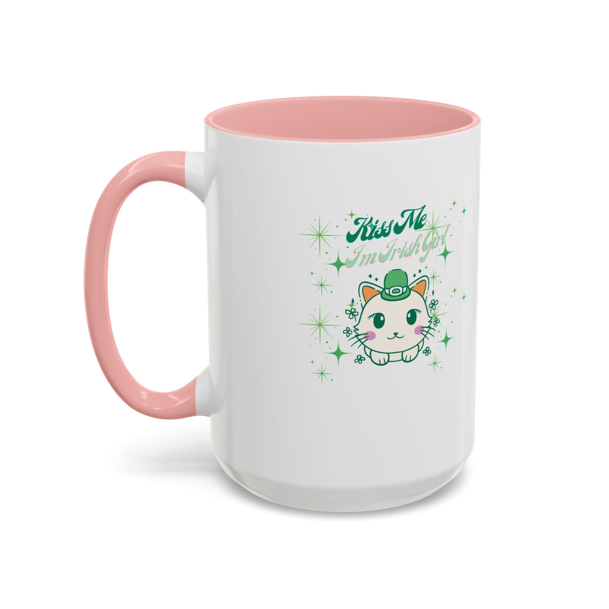 Kiss Me I'm Irish Cat  Accent Mug