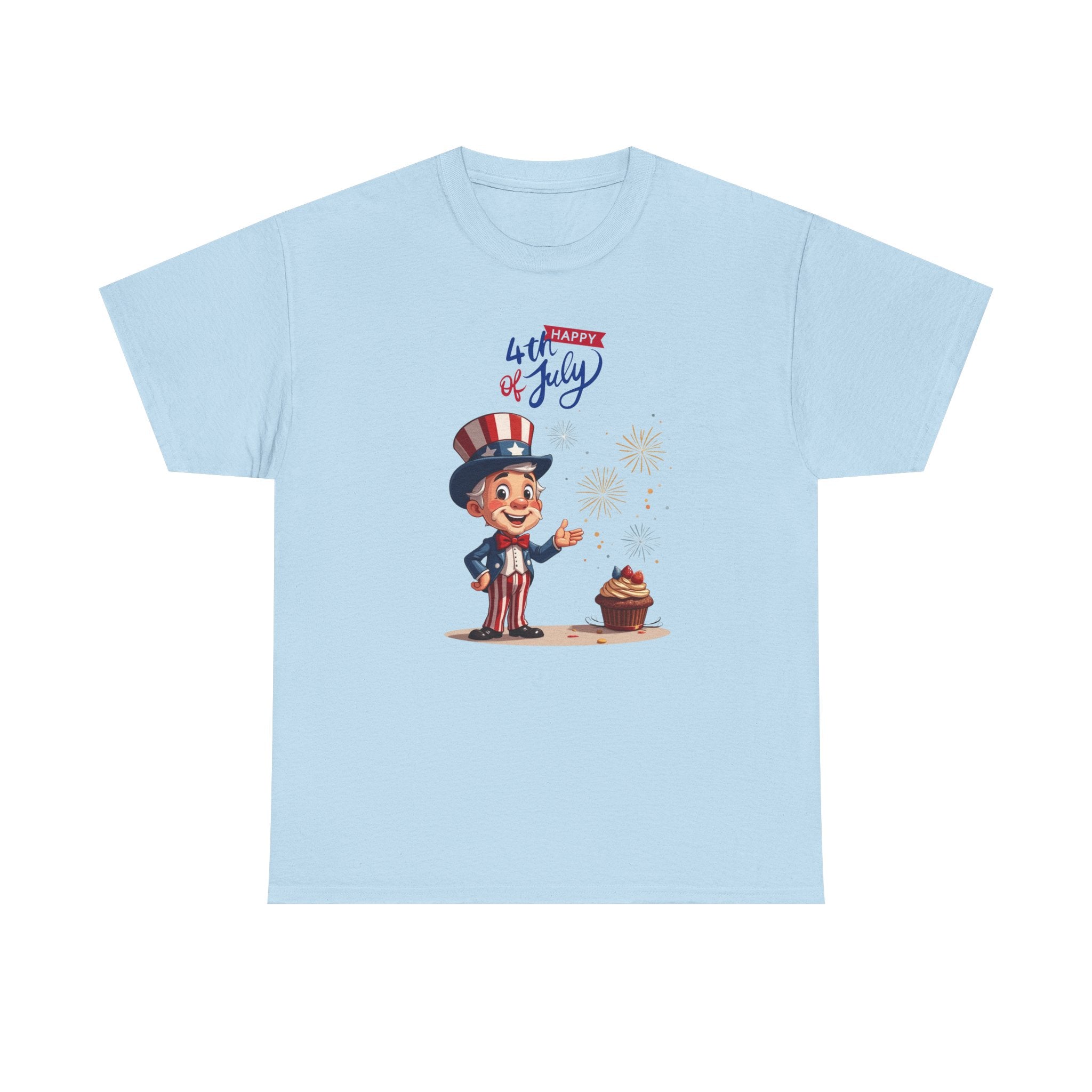 Uncle Sam Tee Happy of July, Unisex Heavy Cotton Shirt