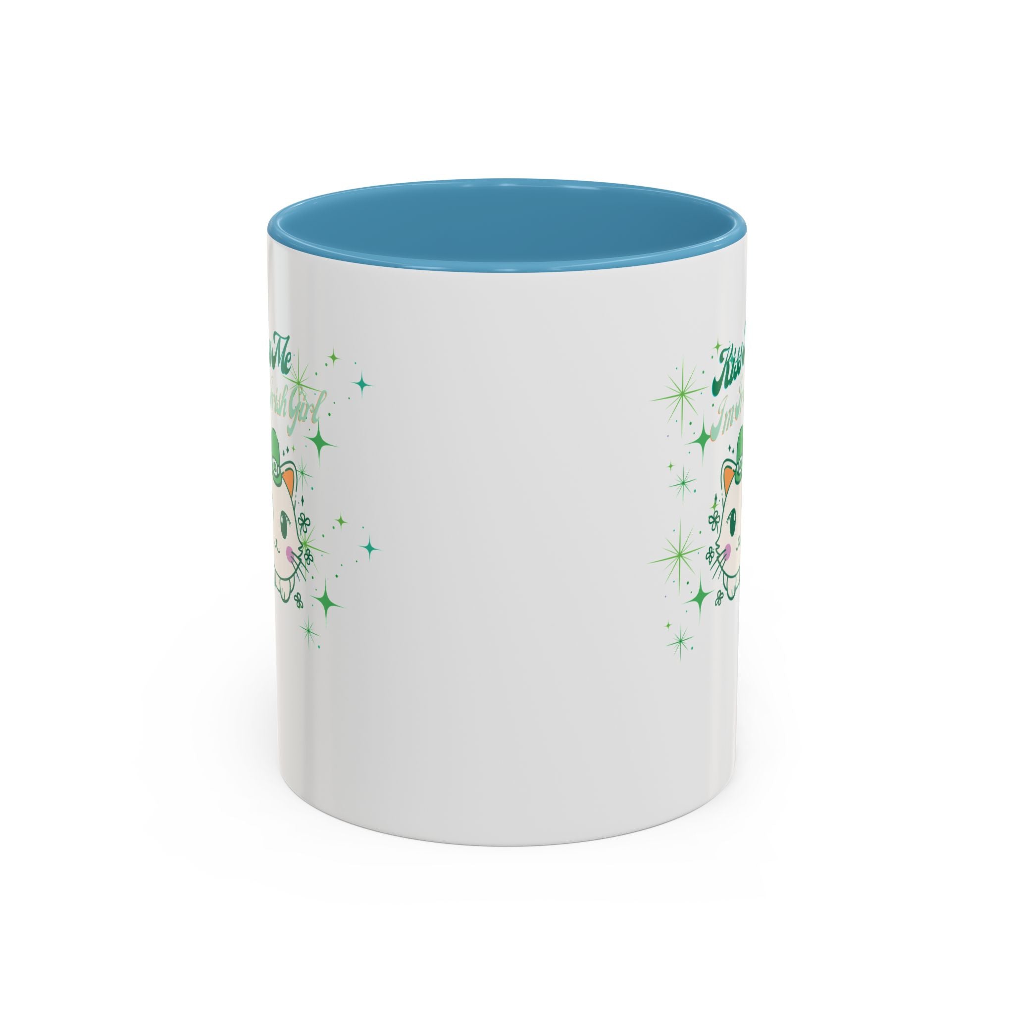 Kiss Me I'm Irish Cat  Accent Mug