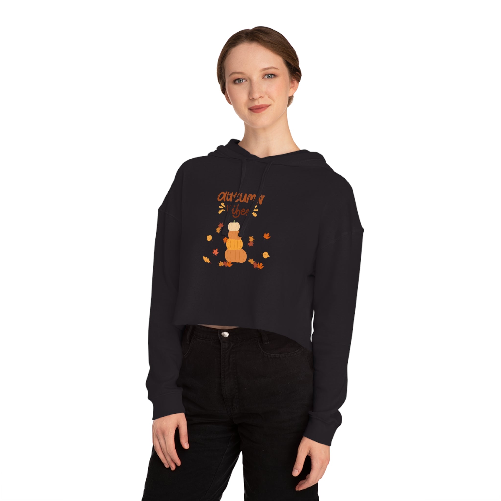 Autumn Vibes Women’s Cropped Hooded Sweatshirt