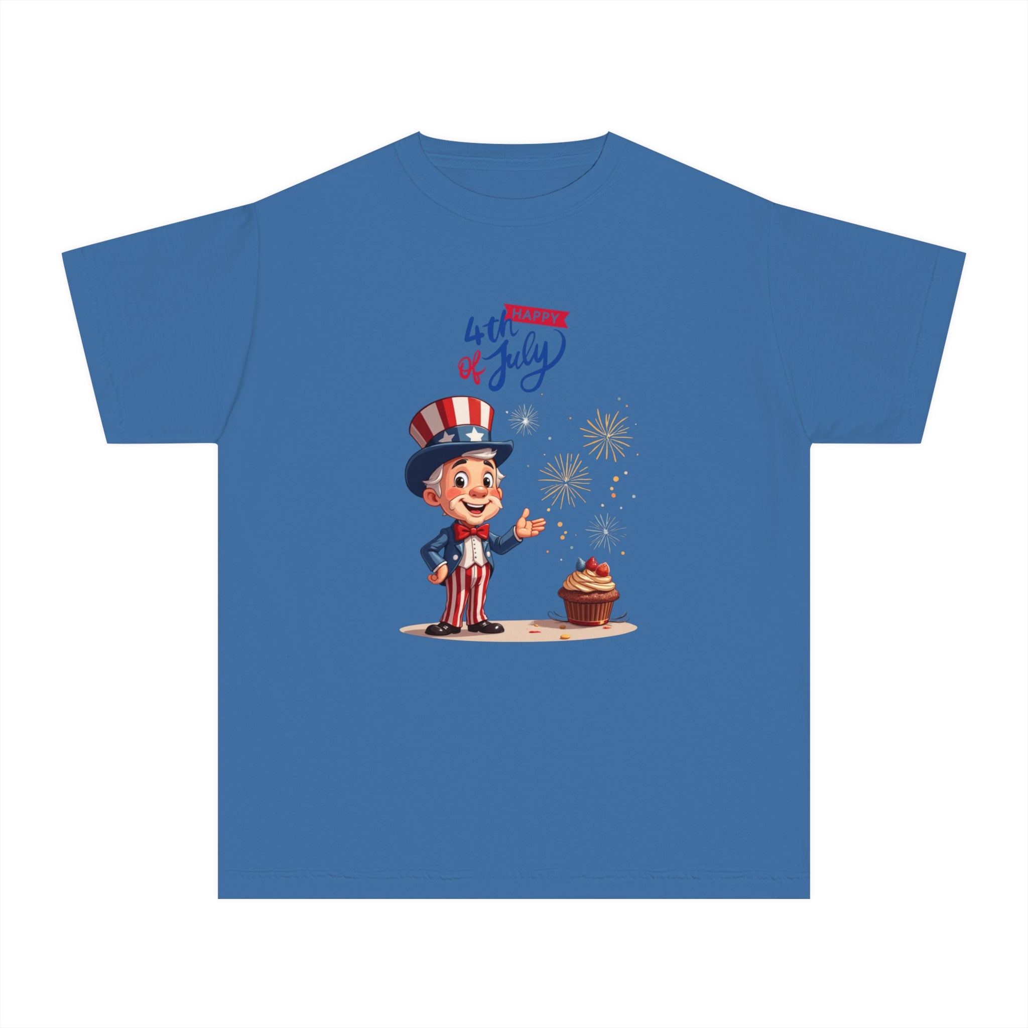 Uncle Sam Happy 4th of July Youth Midweight Tee