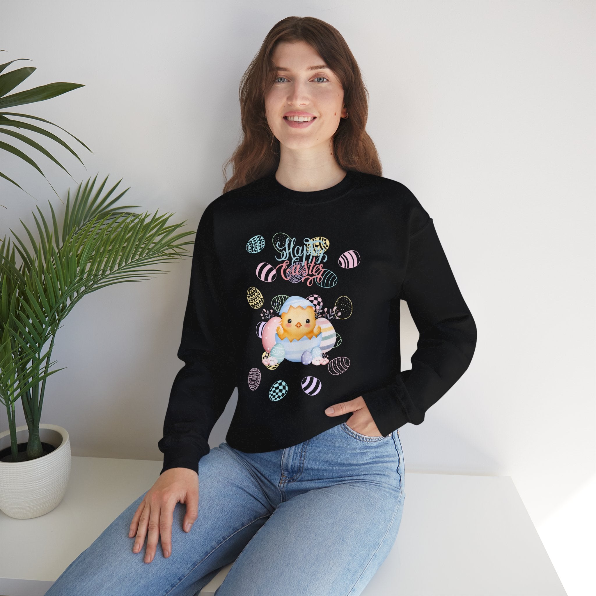 Chick Happy Easter Crewneck Sweatshirt - Unisex Heavy Blend™