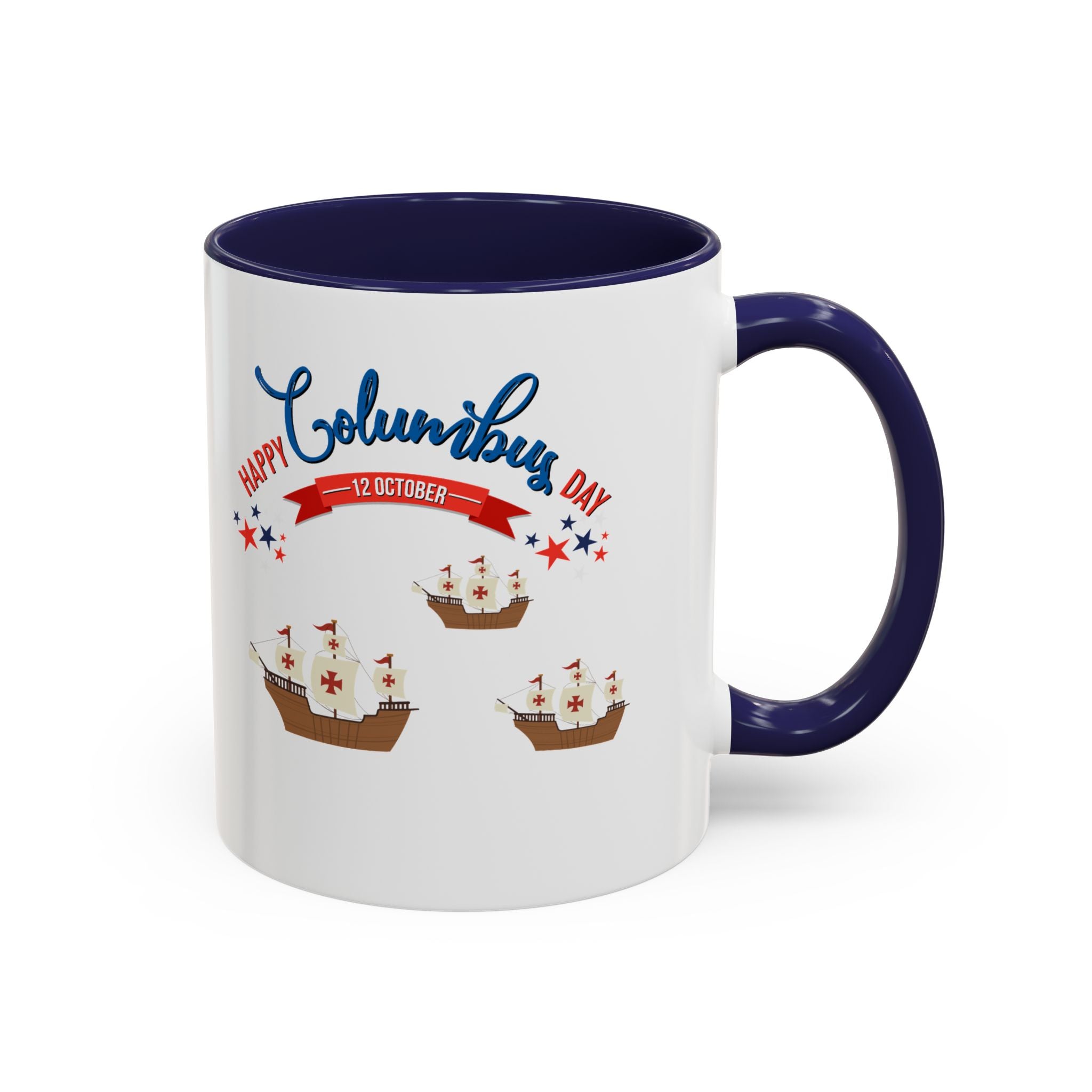 Happy Columbus Day Accent Coffee Mug (11, 15oz)