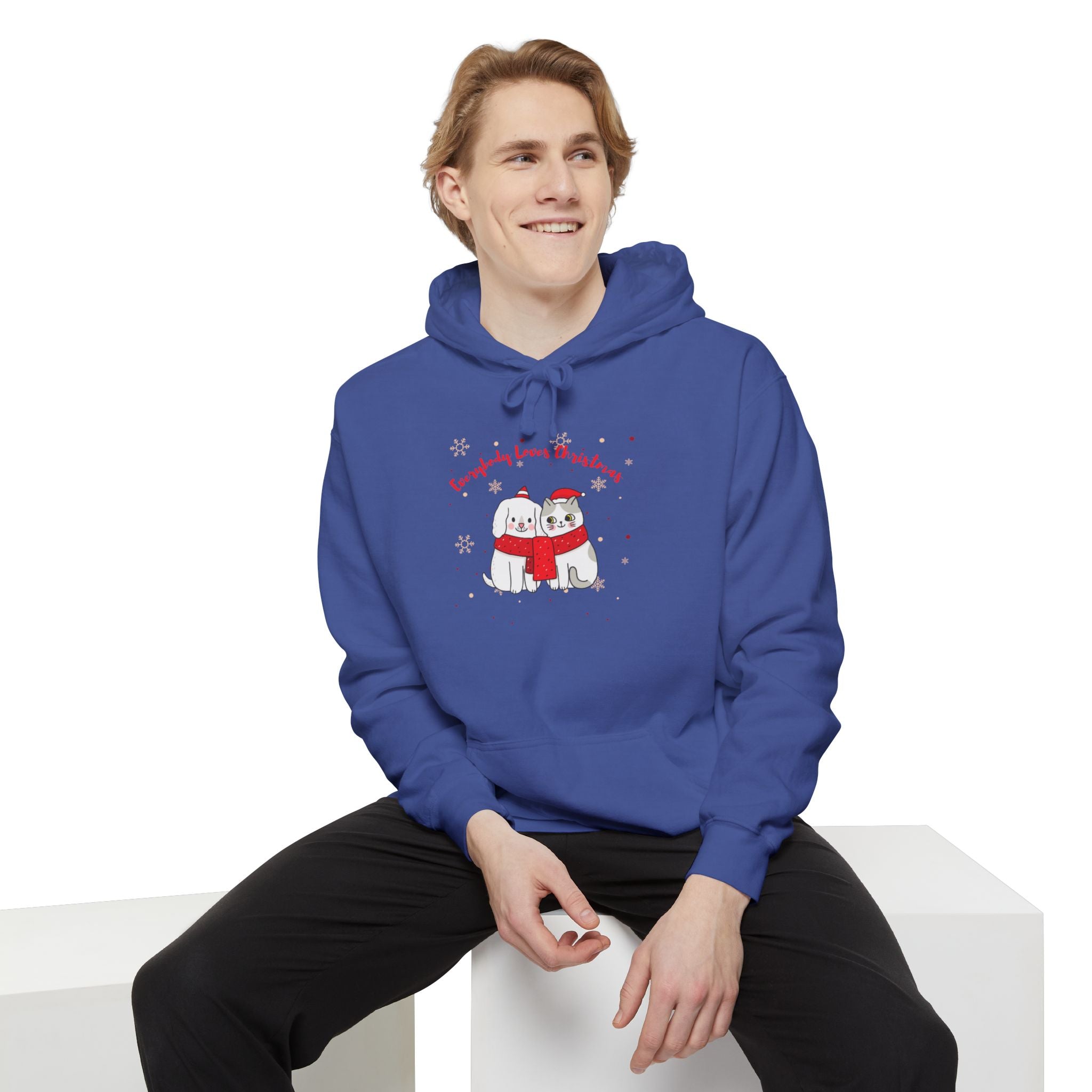 Everybody Loves Christmas Unisex Garment-Dyed Hoodie