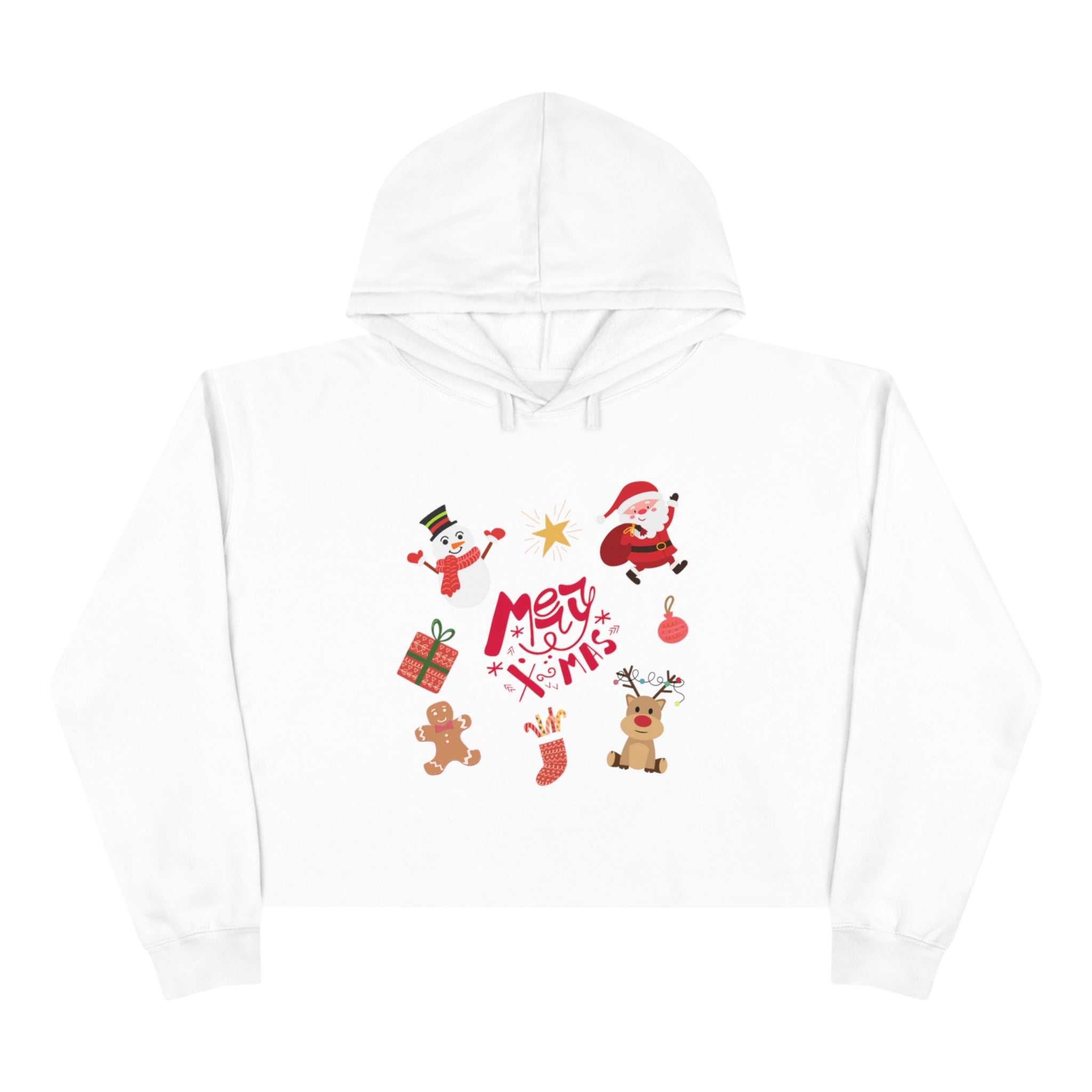 Merry Christmas Crew Crop Hoodie