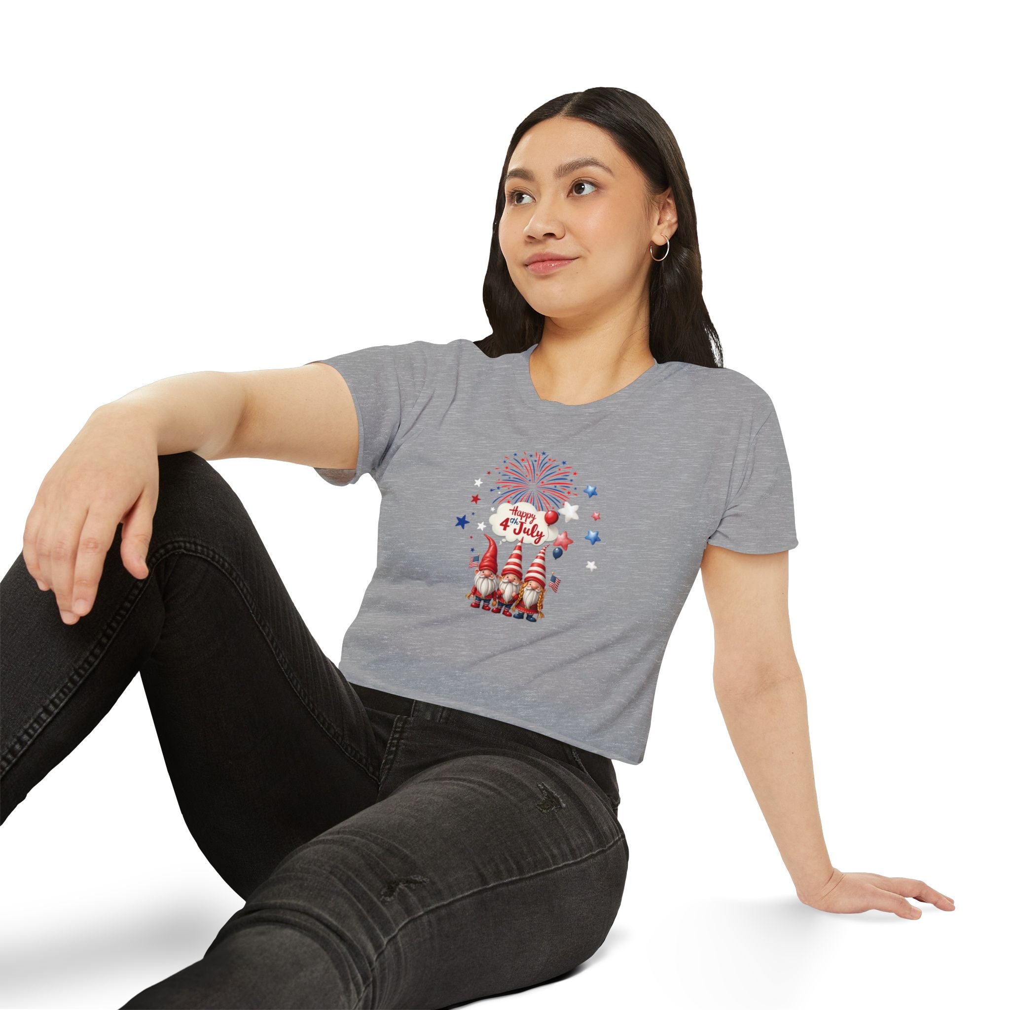 Gnome July 4th  Crop Top