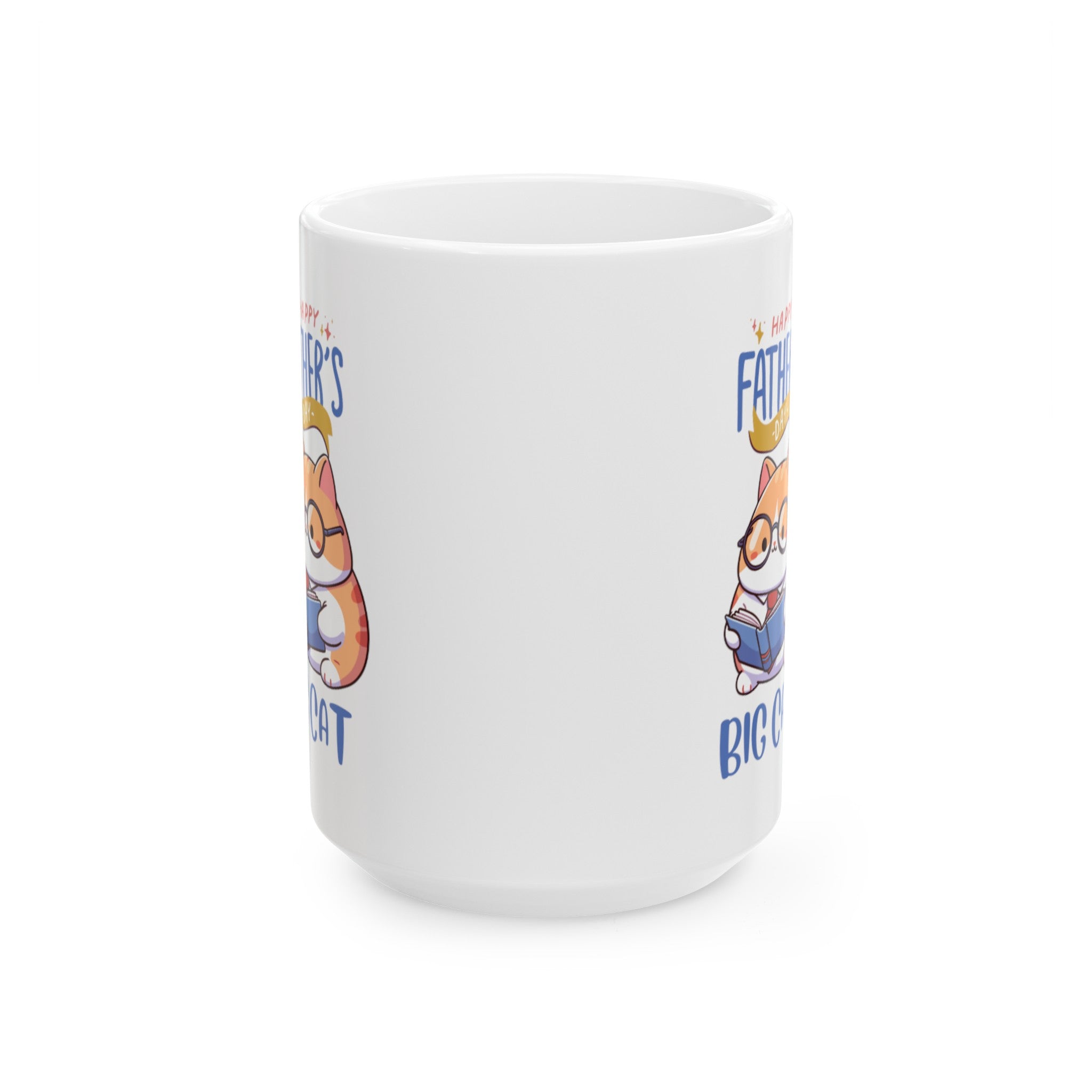 Happy Father's Day Big Cat Ceramic Mug, (11oz, 15oz)