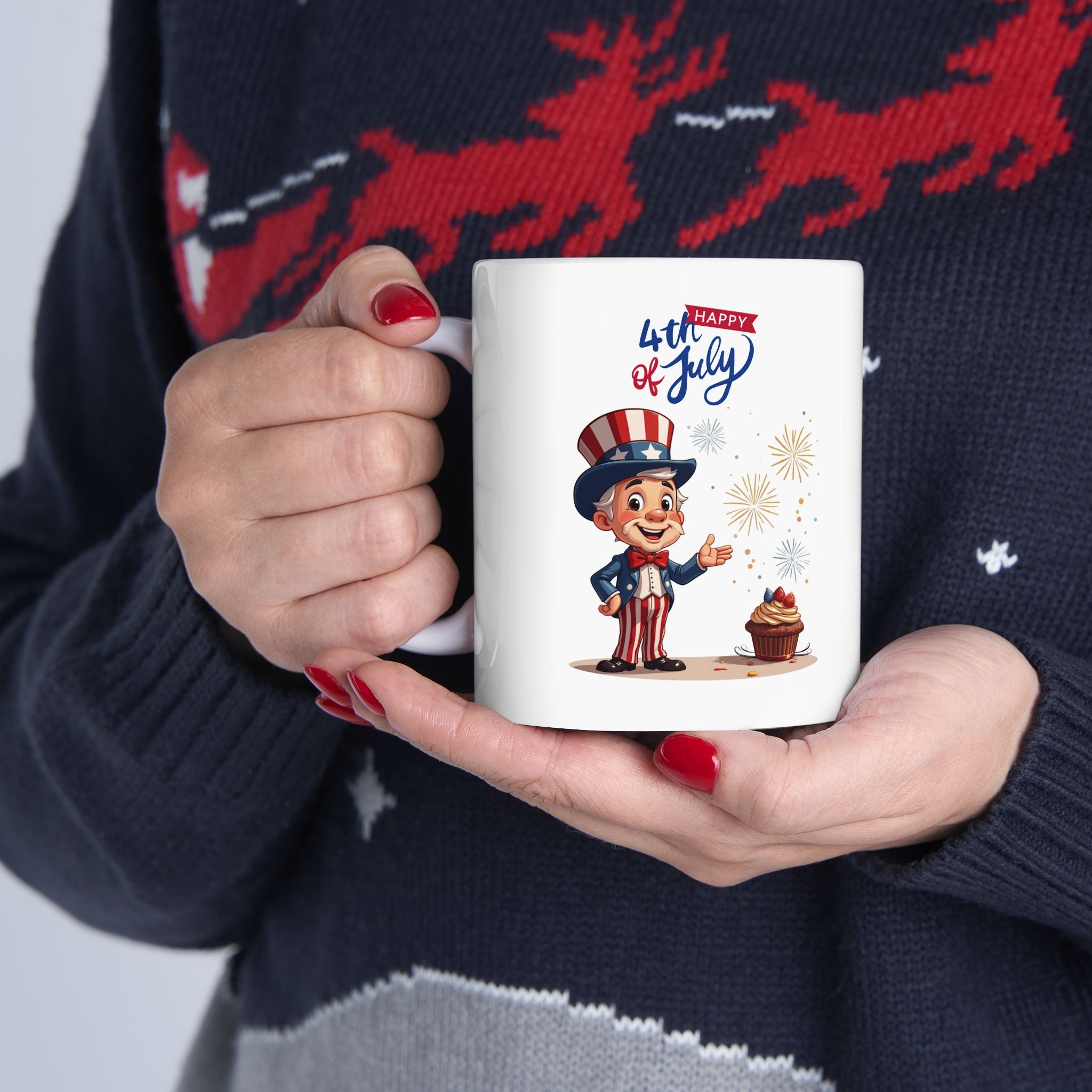 Uncle Sam Happy 4th of July Ceramic Mug