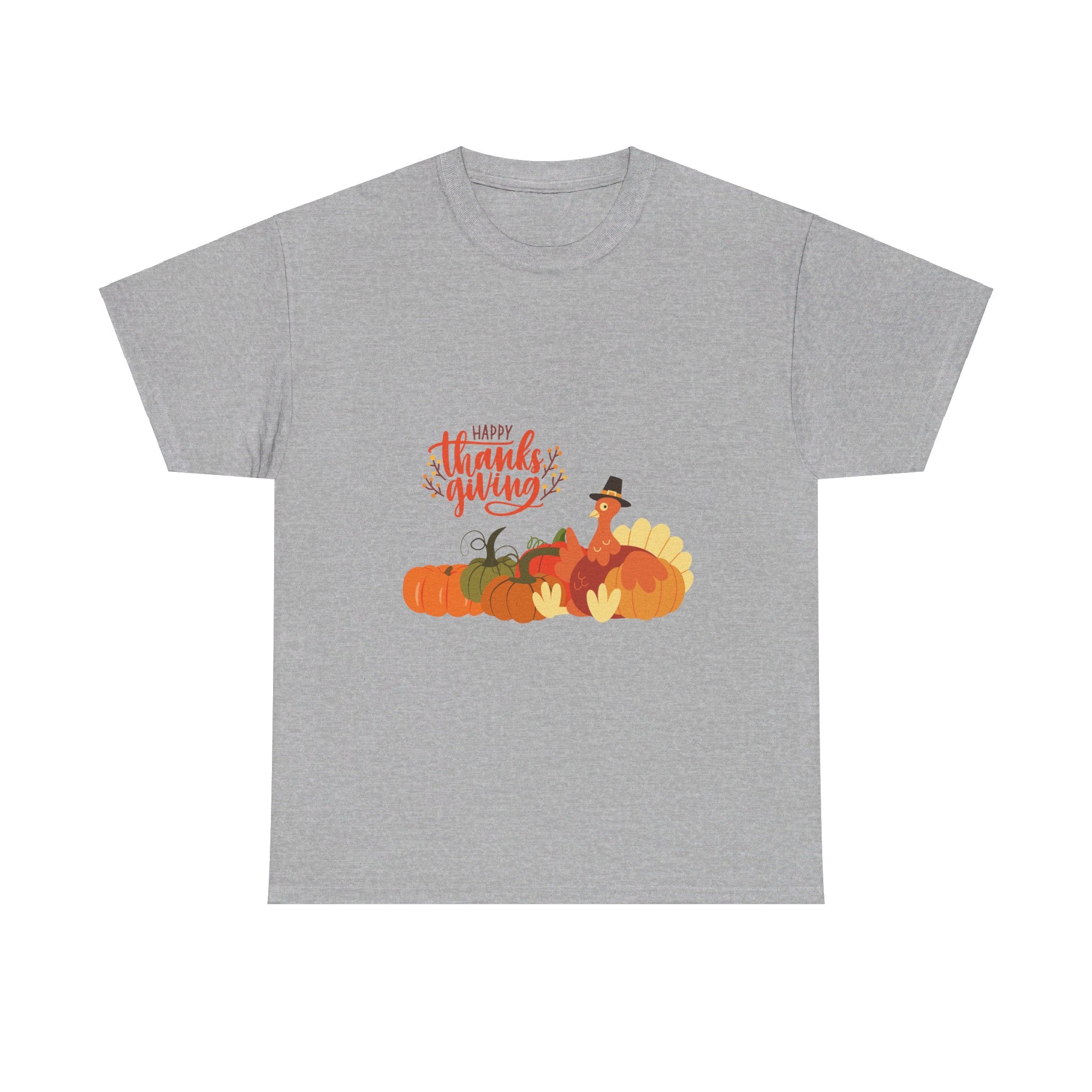 Happy Thanksgiving Turkey Unisex Heavy Cotton Tee