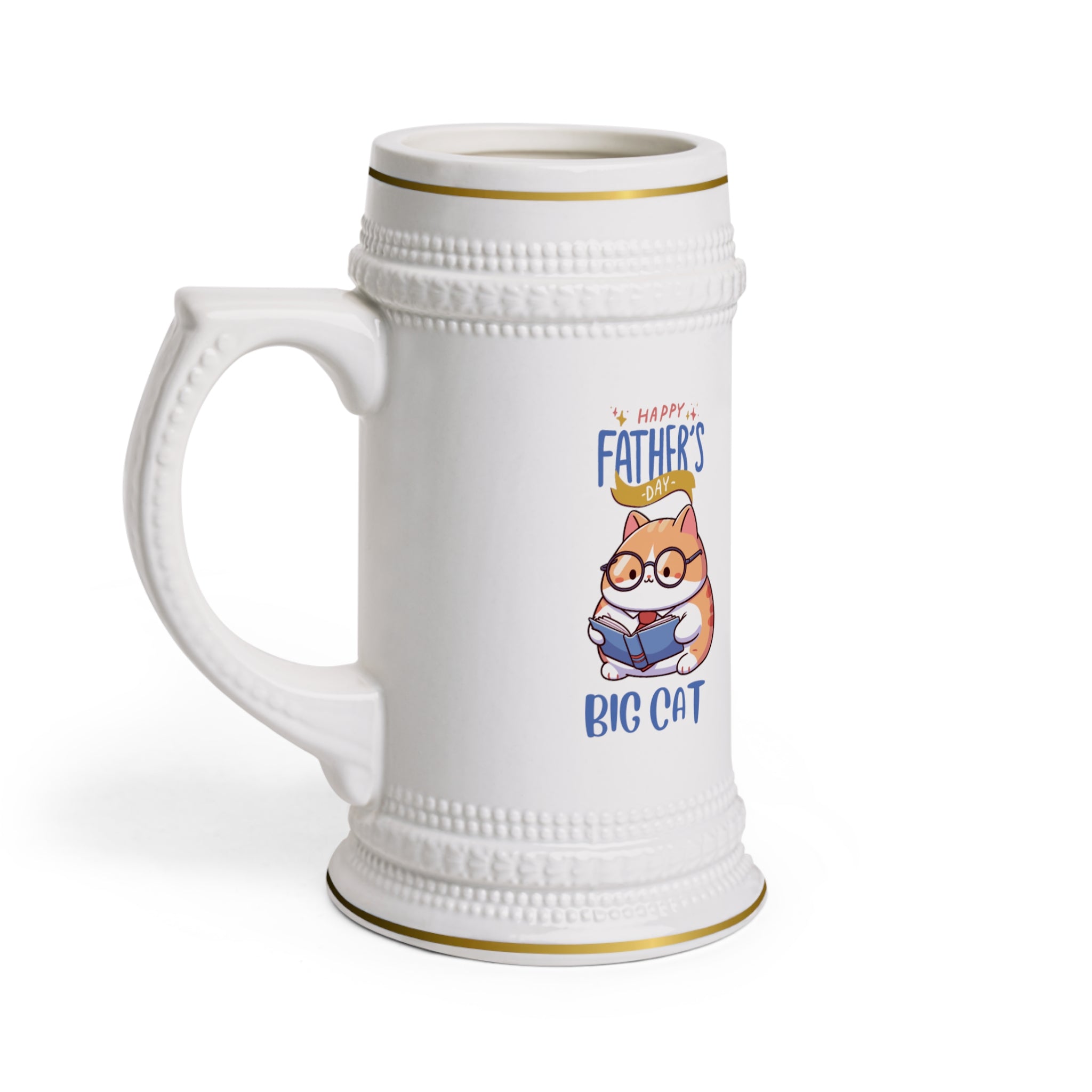 Happy Father's Day Big Cat Beer Stein Mug