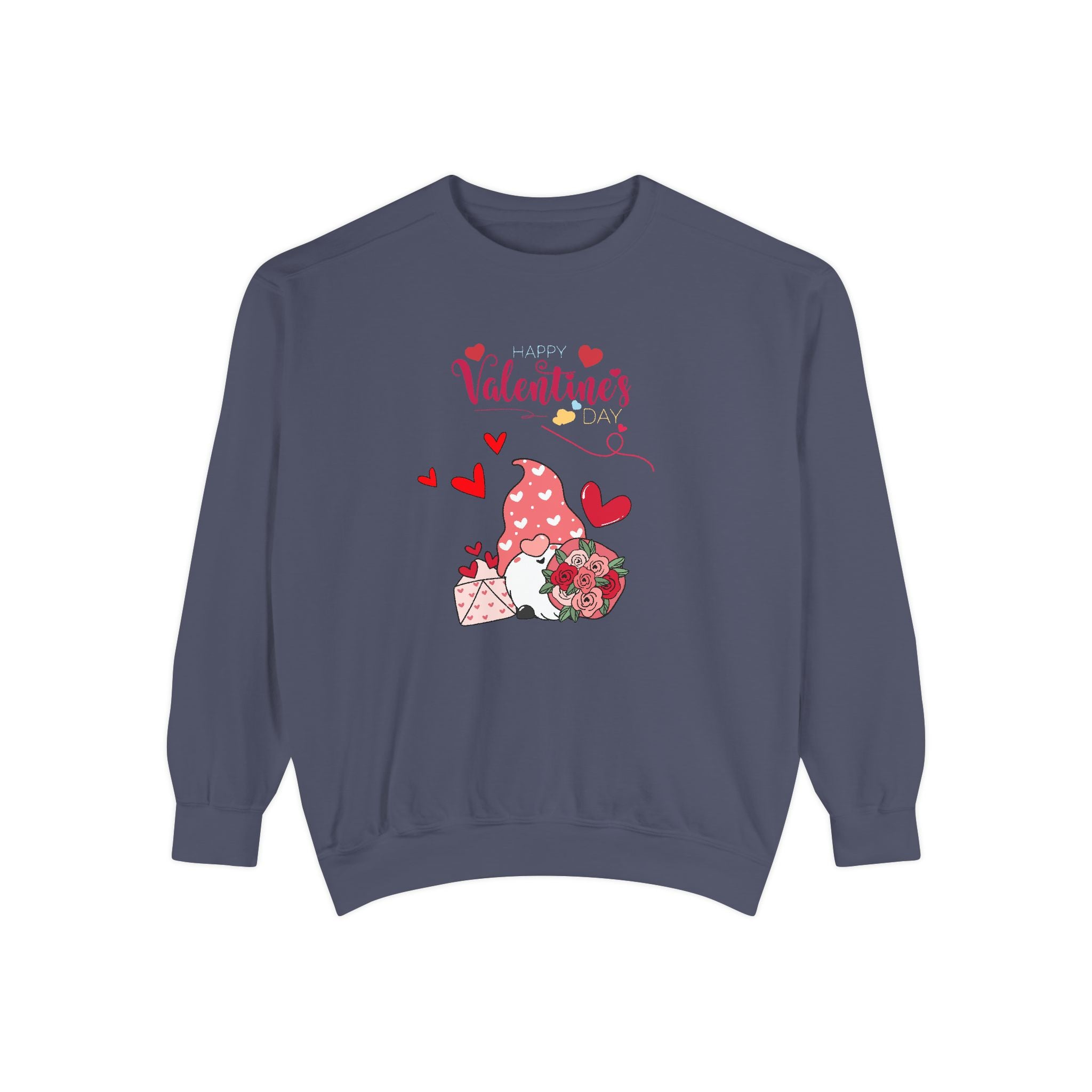 Gnome Valentine's Day Unisex Garment-Dyed Sweatshirt
