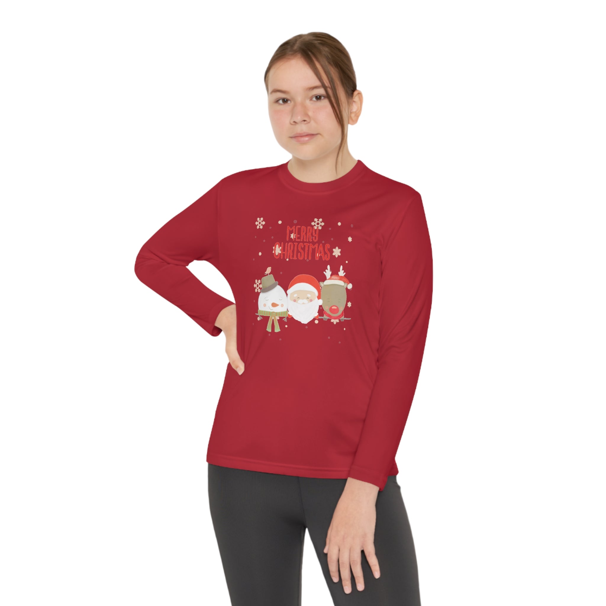 Merry Xmas Crew Youth Long Sleeve Competitor Tee