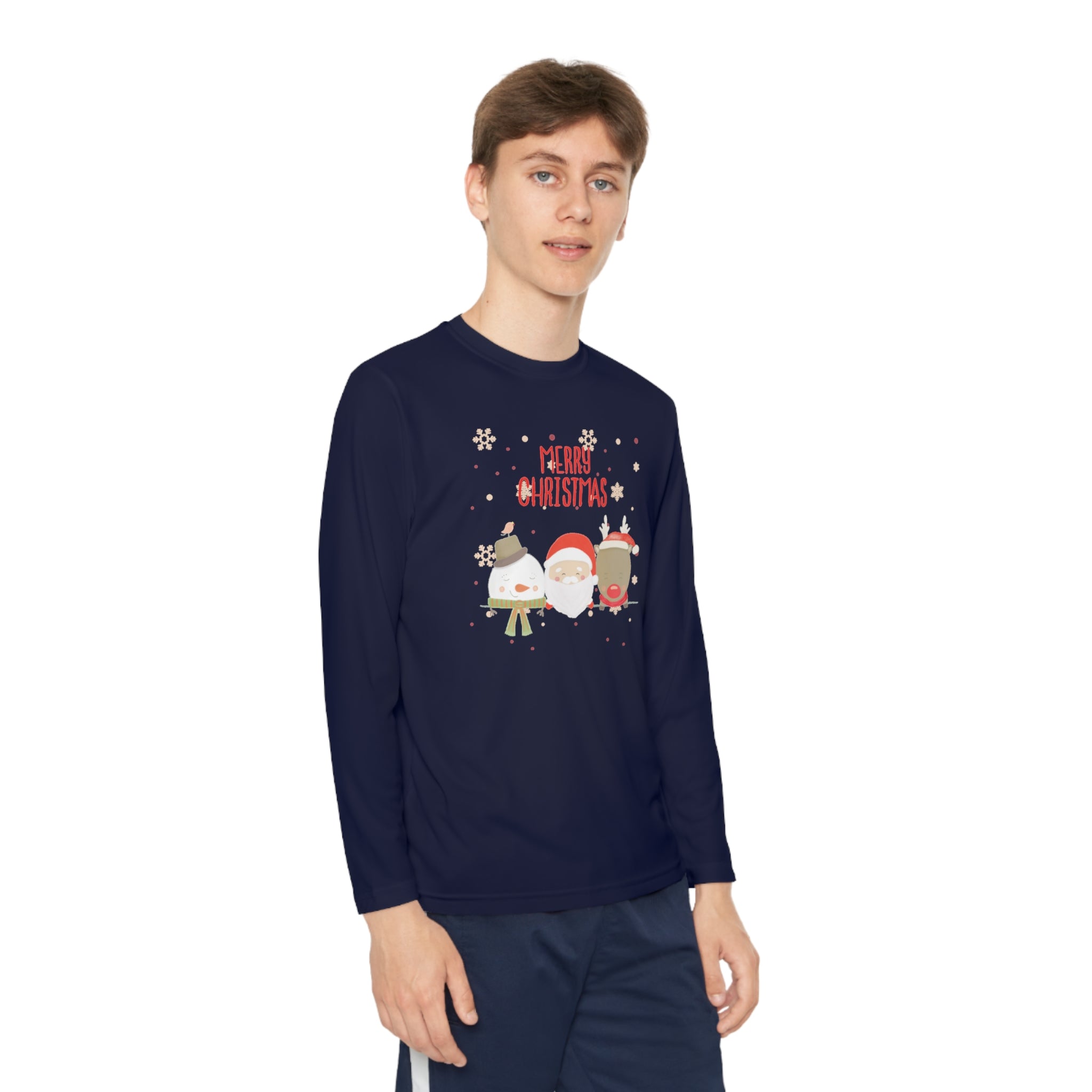 Merry Xmas Crew Youth Long Sleeve Competitor Tee