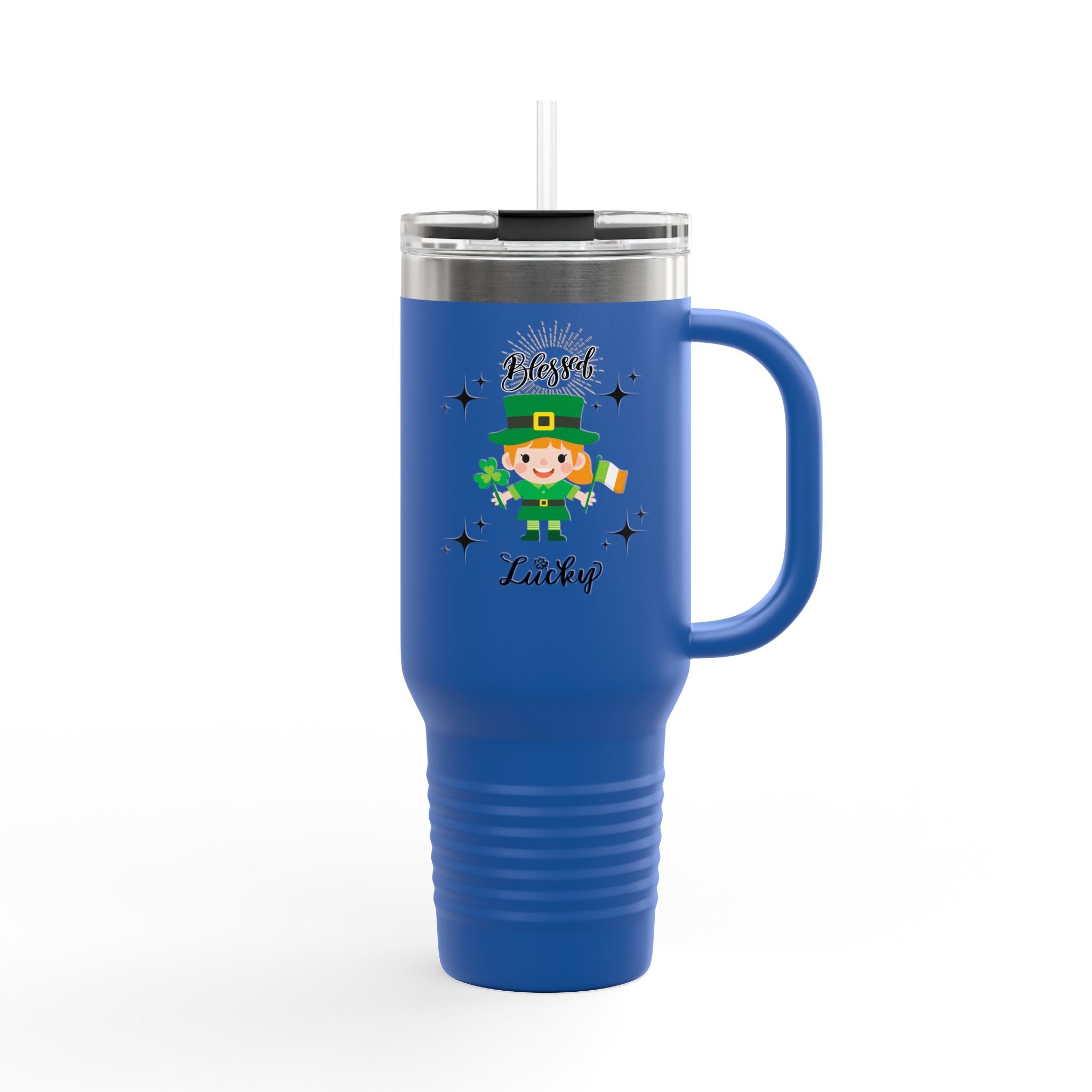 Blessed & Lucky Insulated Travel Mug - 40oz for St. Patrick's Day