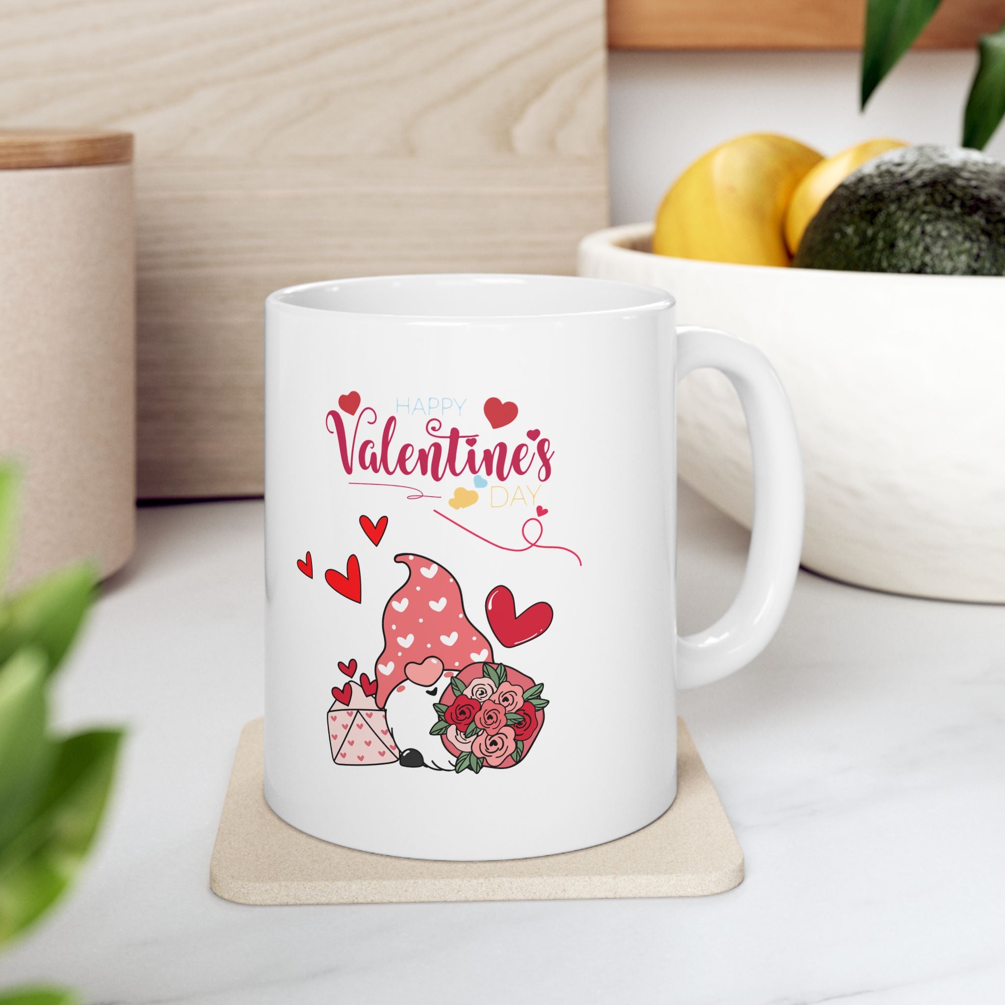Gnome Valentine's Day Ceramic Mug, (11oz, 15oz)