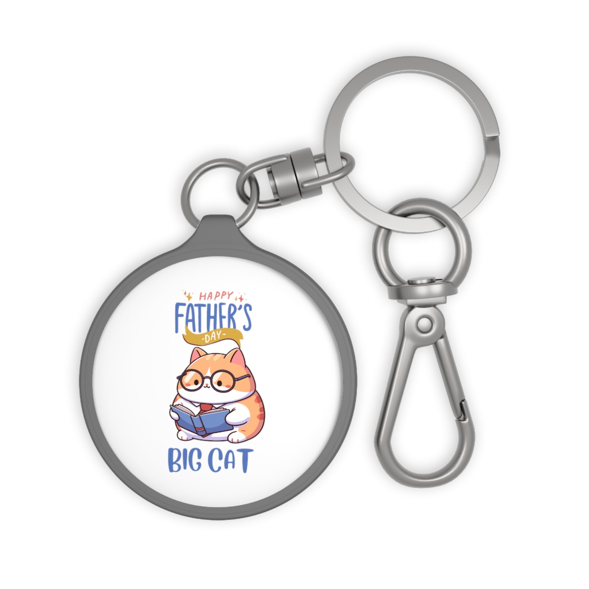 Happy Father's Day Big Cat Keyring Tag