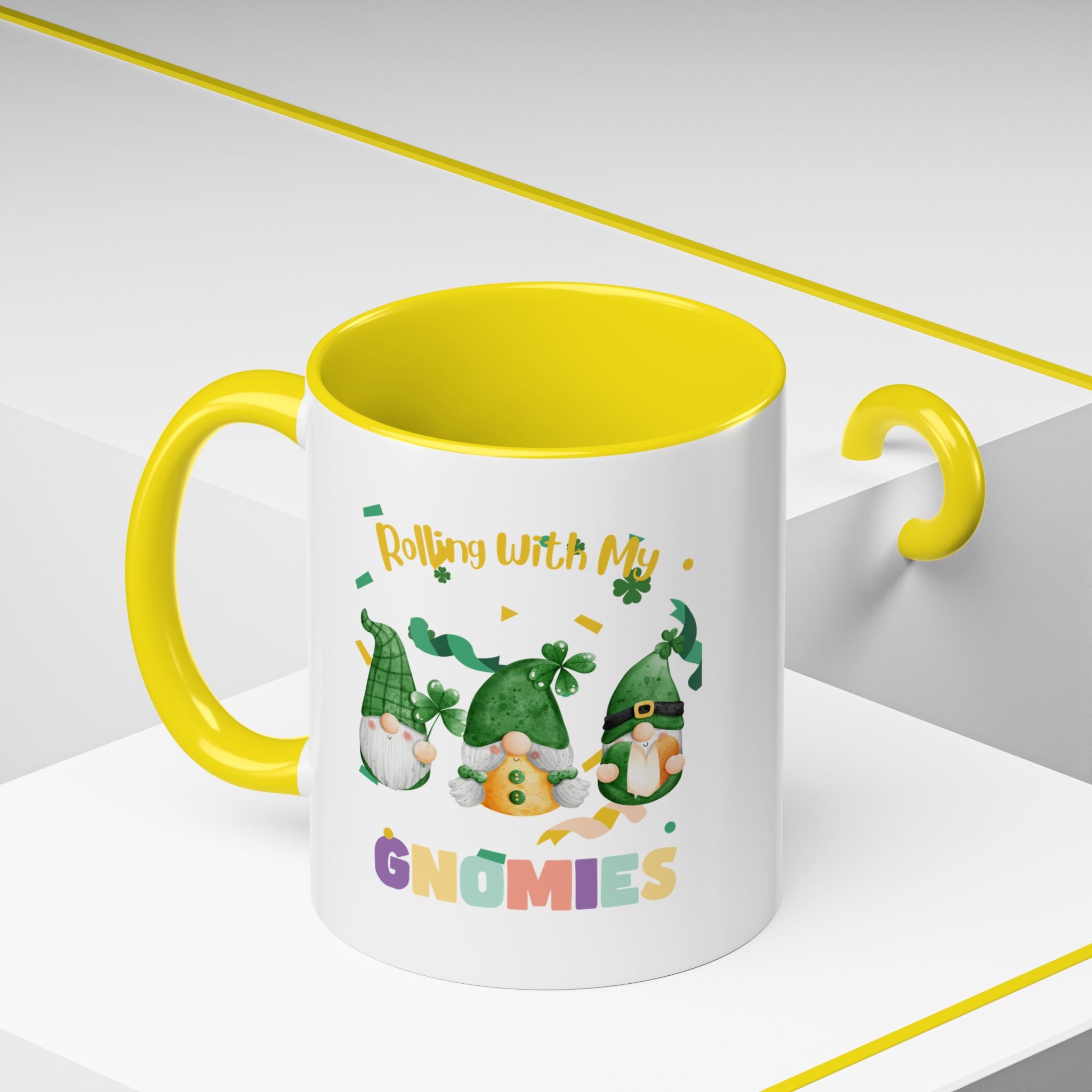 Rolling With My Gnomies Accent Coffee Mug - Fun St. Patrick's Day Gift