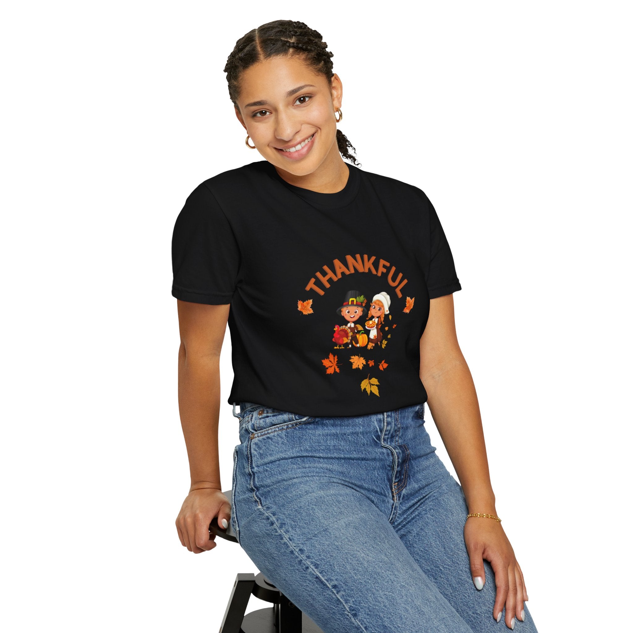 Pilgrims Turkey Day Unisex Garment-Dyed T-shirt