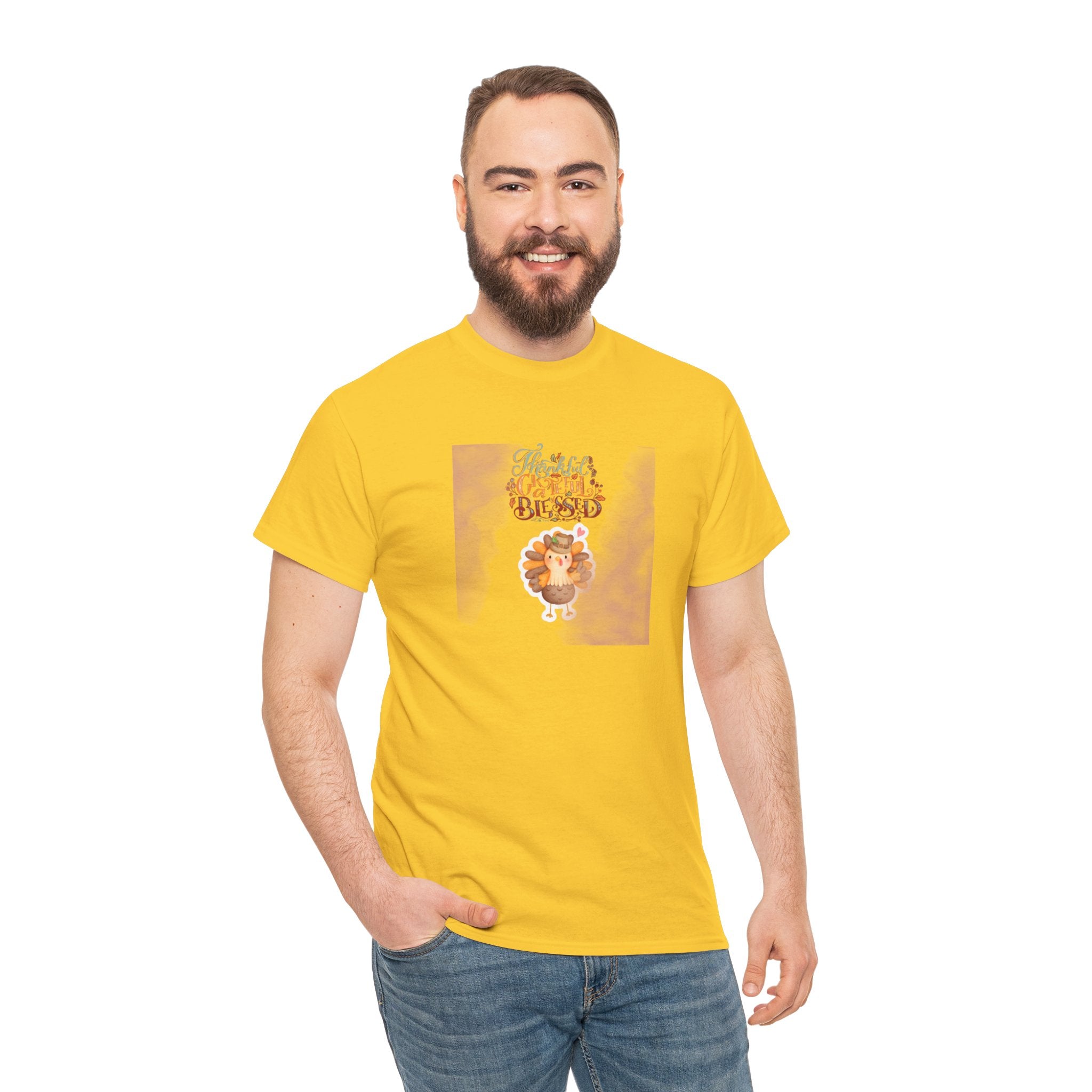 Thankful Grateful Blessed Unisex Heavy Cotton Tee