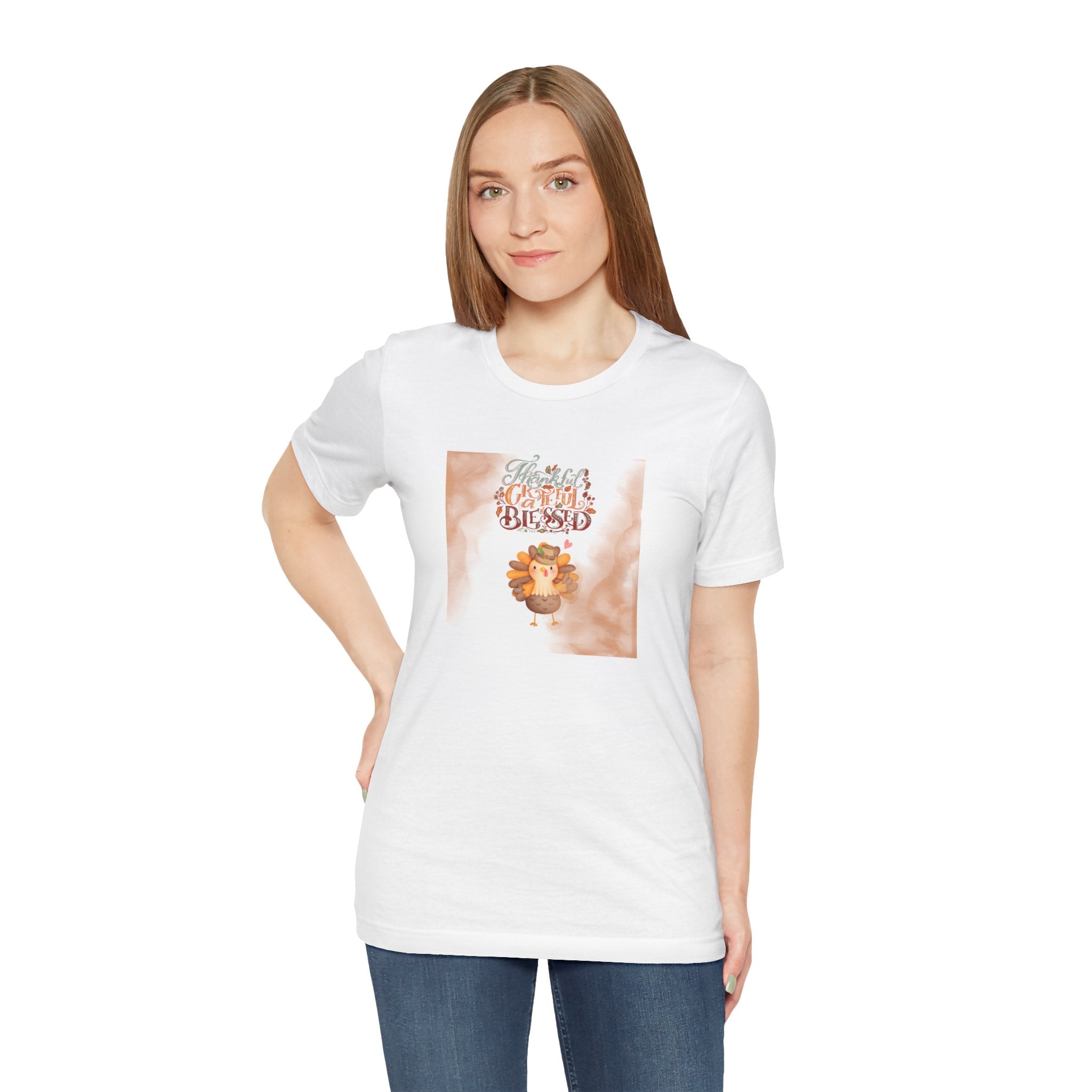 Thankful Grateful Blessed Unisex Jersey Short Sleeve Tee