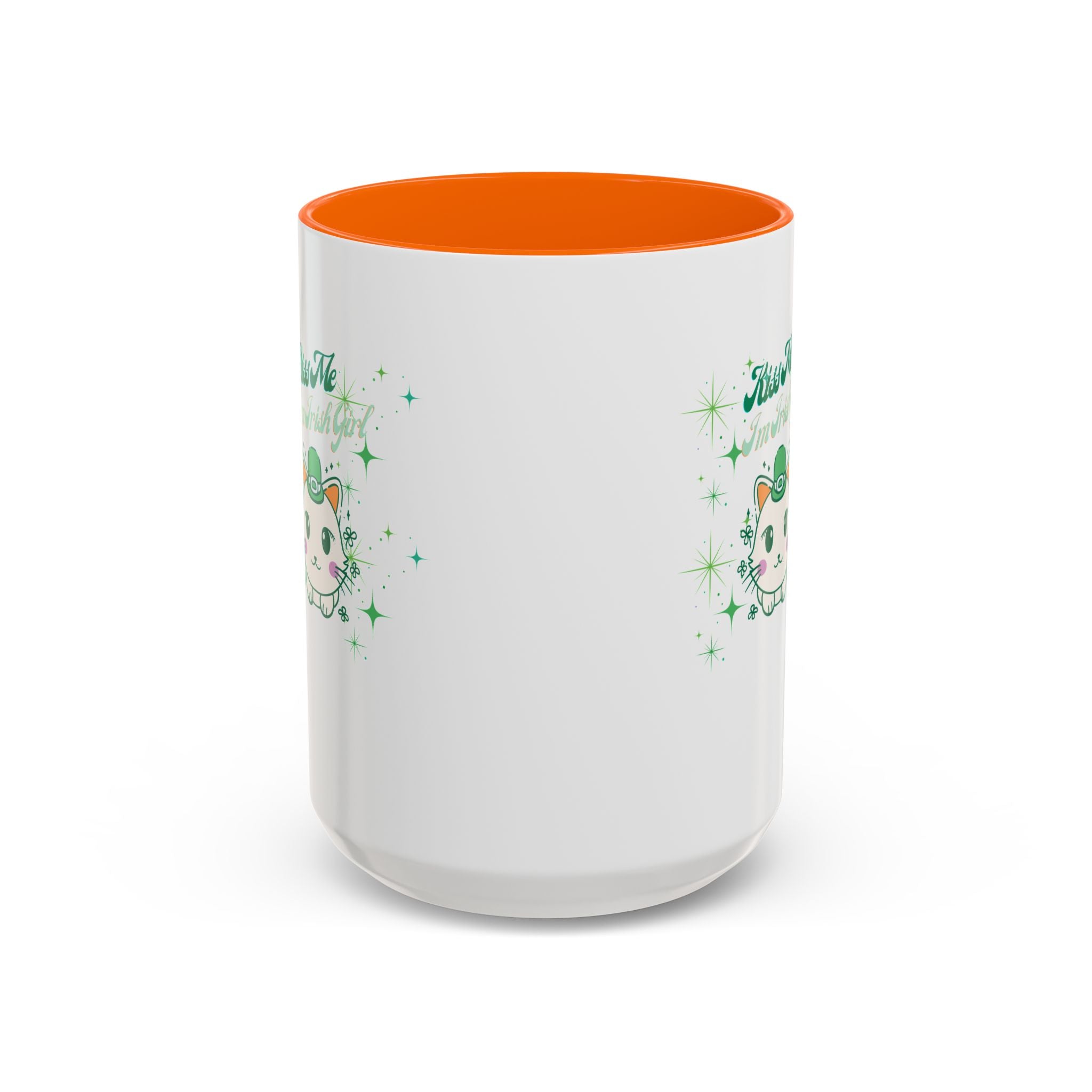 Kiss Me I'm Irish Cat  Accent Mug