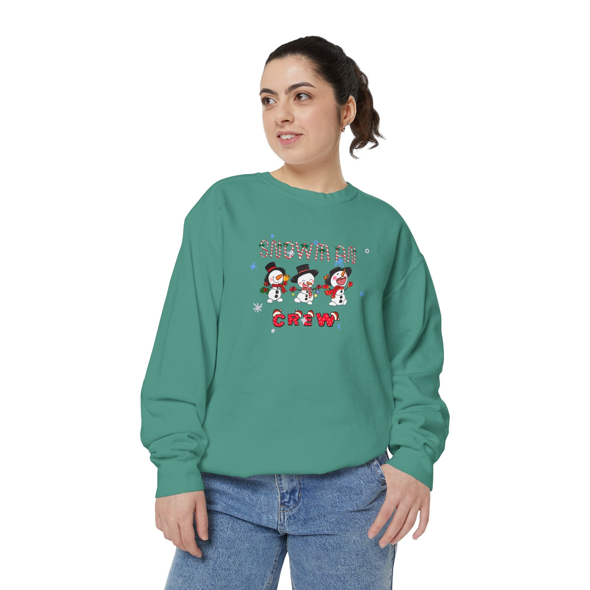 Snowman Crew Unisex Garment-Dyed Sweatshirt