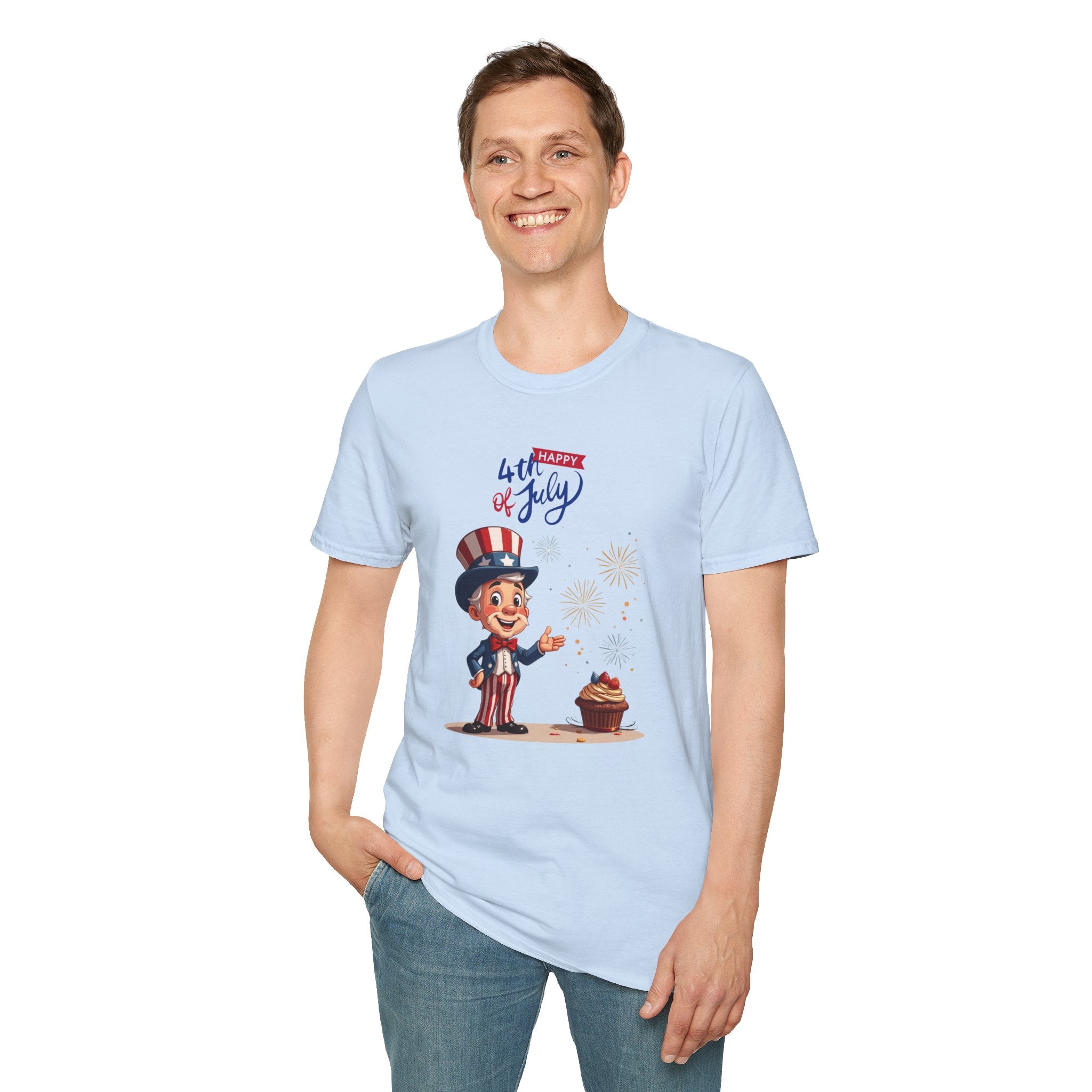 Uncle Sam Happy 4th of July Unisex Soft-style T-Shirt